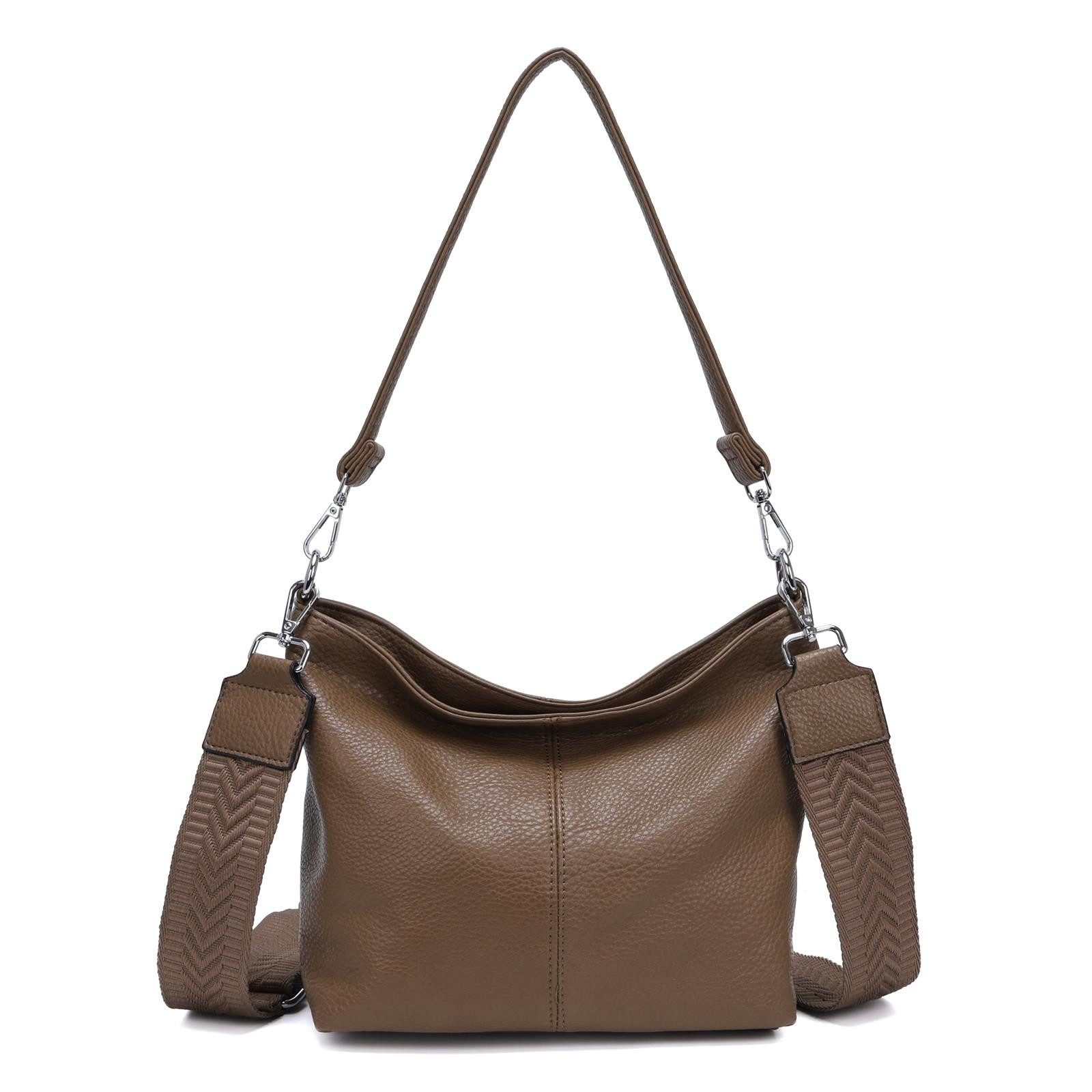 ITALYSHOP24 Schultertasche DAMEN TASCHE SHOPPER Hobo günstig online kaufen