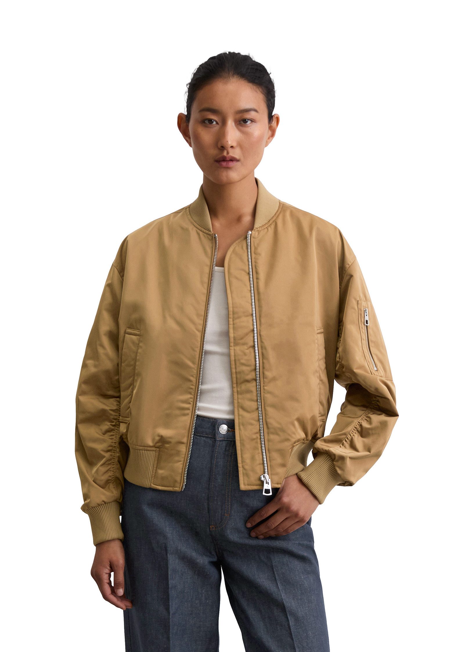 Marc O'Polo Outdoorjacke aus recyceltem Shiny-Polyester-Twill