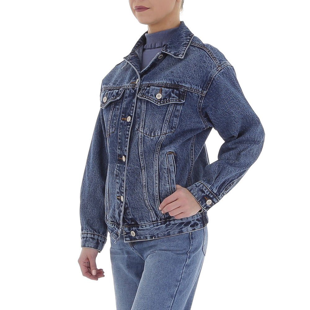 Ital-Design Jeansjacke Damen Freizeit Used-Look Jeansjacke in Blau günstig online kaufen