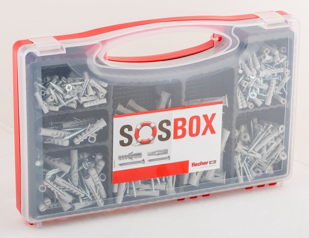 Schrauben- und Dübel-Set Fischer Dübel-SOS-Box - 180 Stück