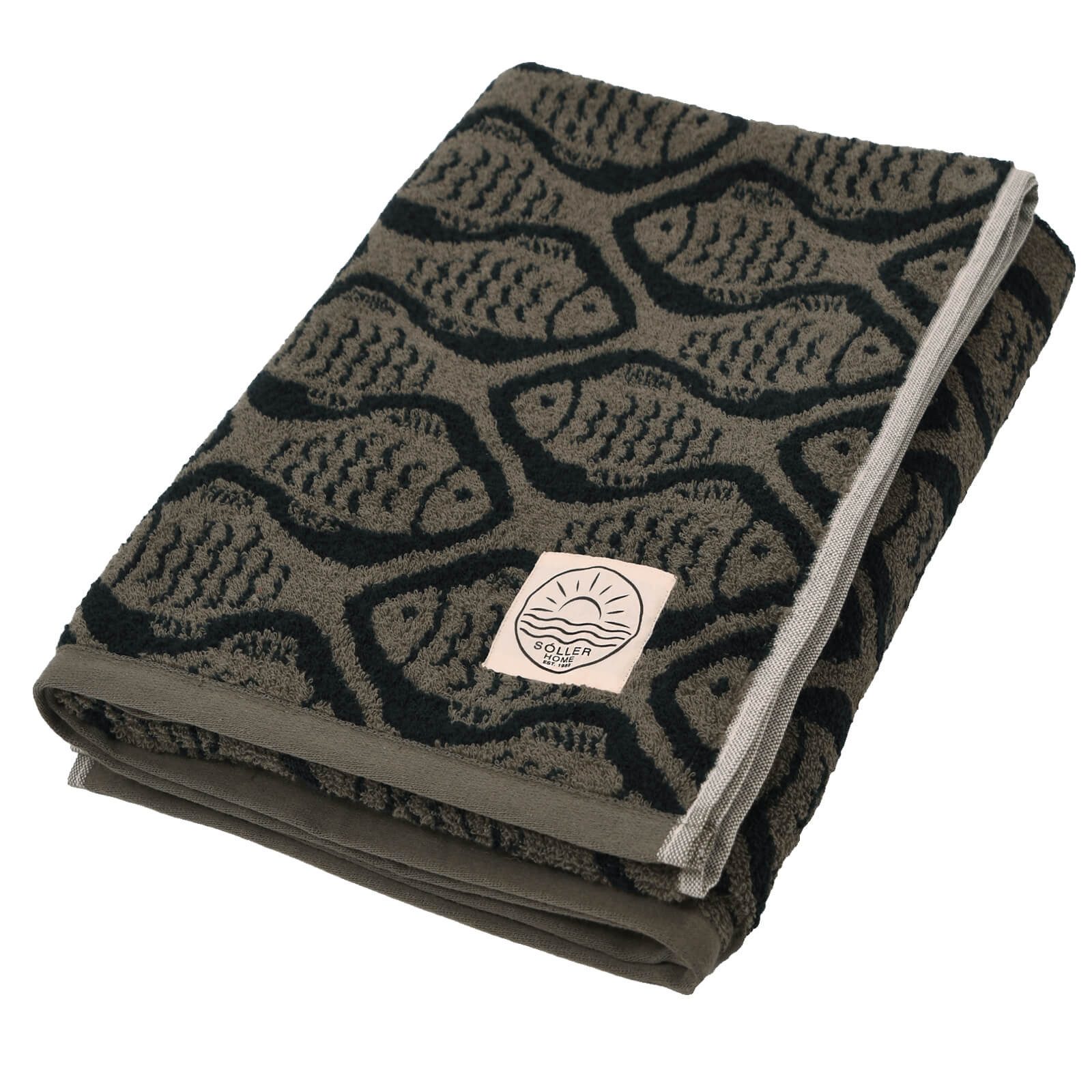 Depotex Strandtuch Strandlaken Fische Olive Grün, Baumwolle (1-St), Strandt günstig online kaufen