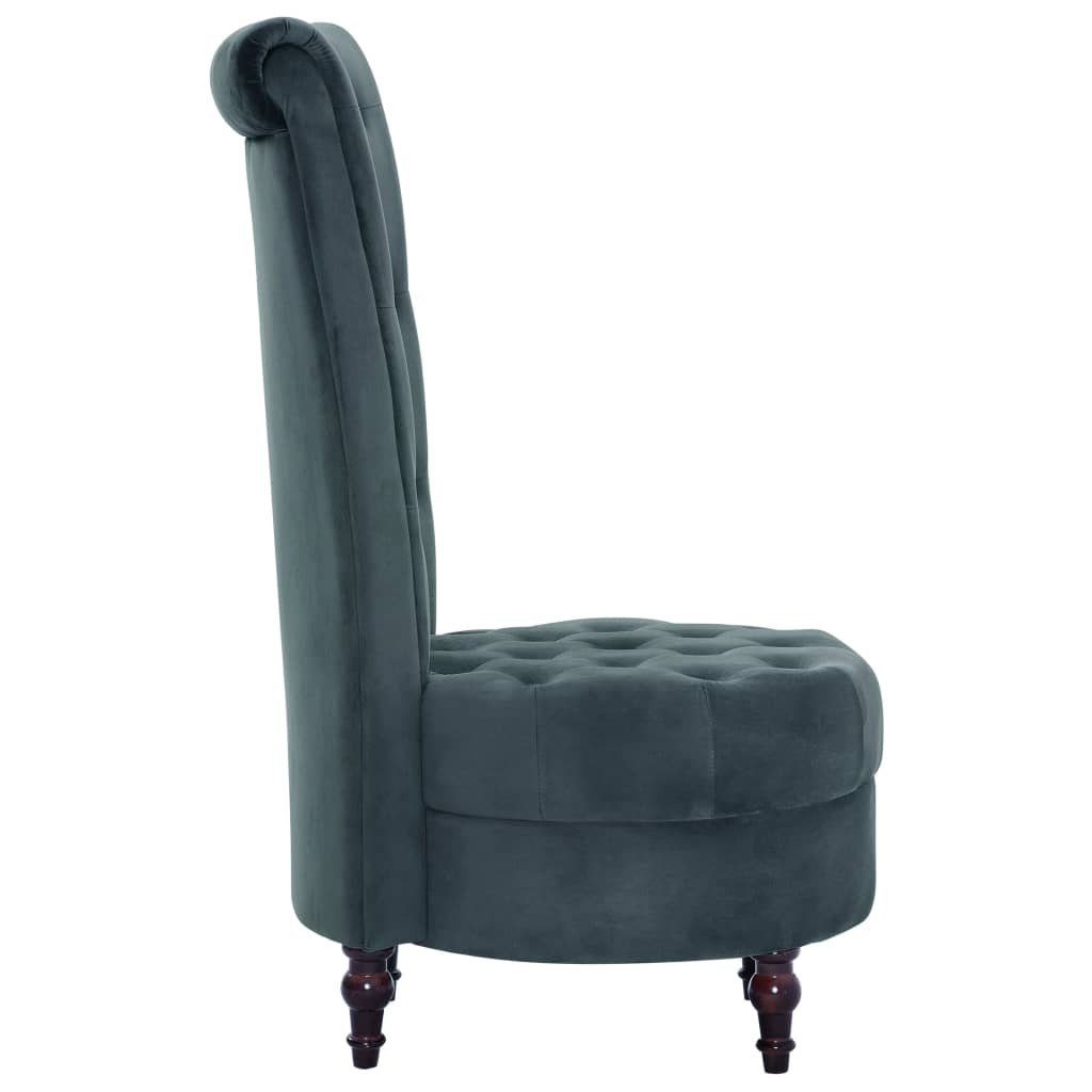 Rückenlehne Samt Stuhl hoher mit vidaXL (1-St) Sessel Grün
