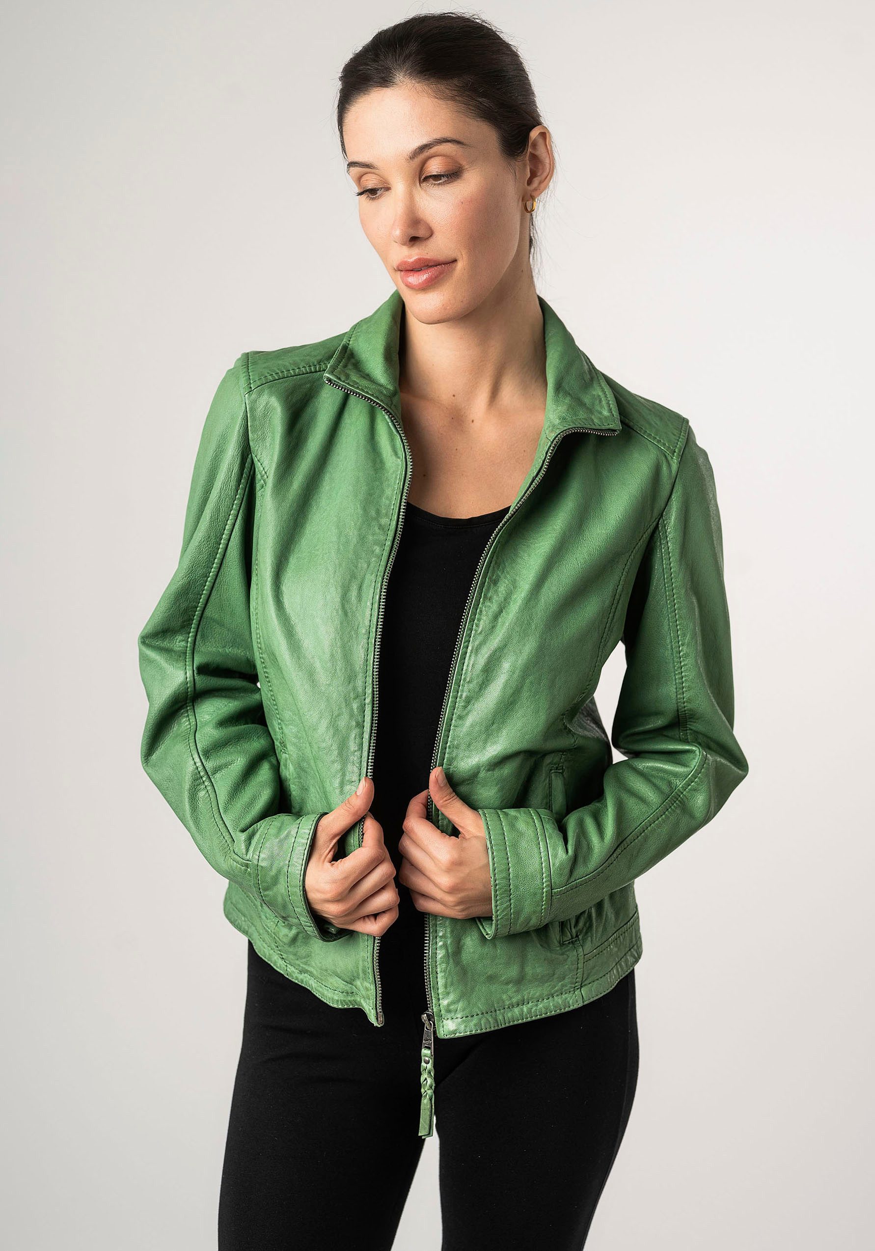 Mauritius Lederjacke MWWalli mit Stehkragen günstig online kaufen