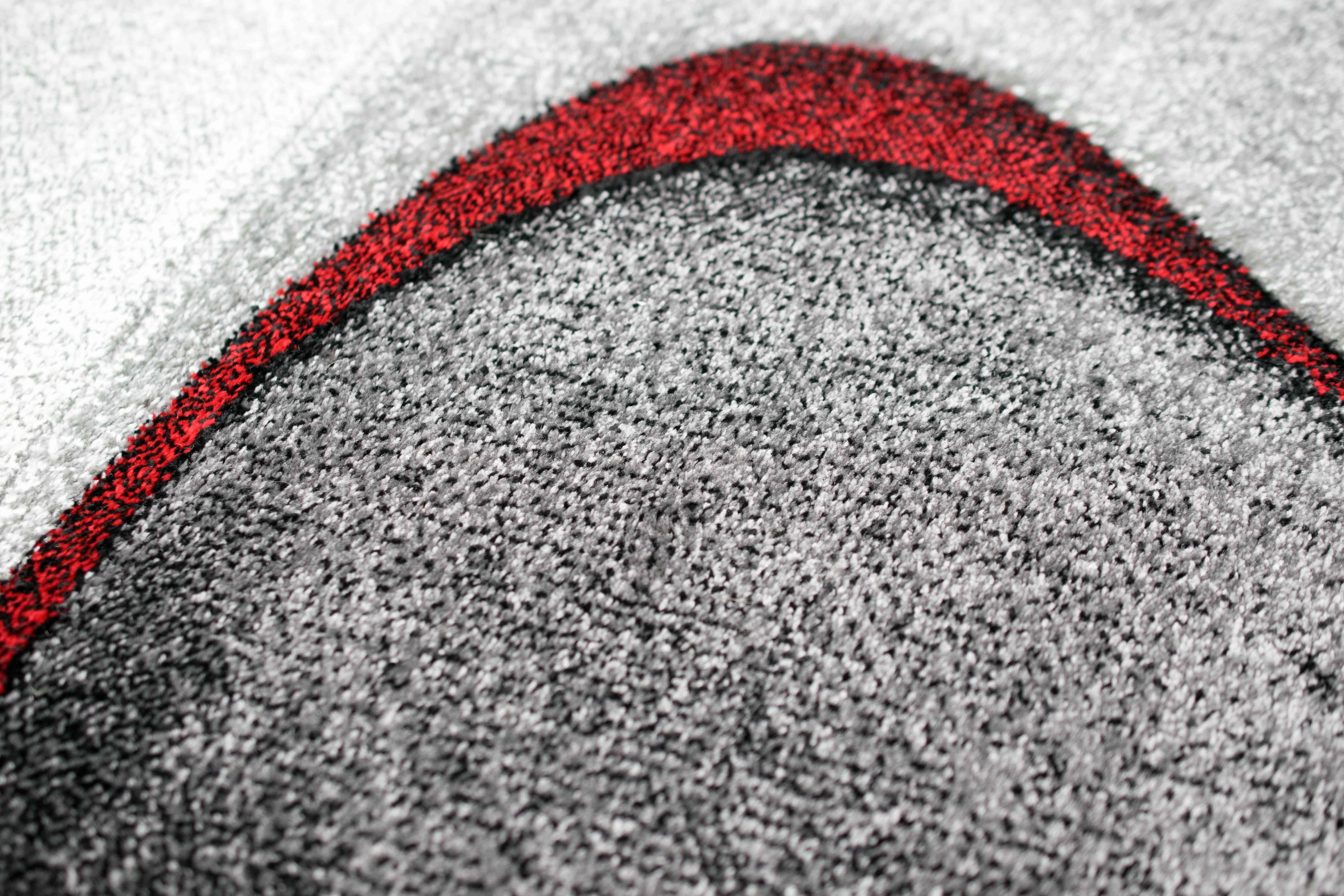 Carpetia Teppich Teppich modern Wohnzimmerteppich abstrakt in grau rot, rechteckig, Höhe: 13 mm – Bild 3 von 5
