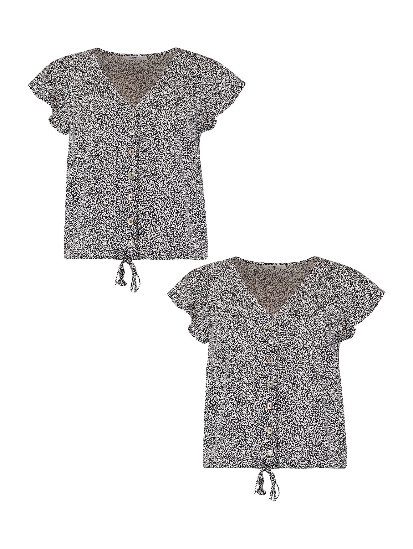HaILY’S Blusenshirt 2er-Set Kurzarm mit Wellenkante günstig online kaufen