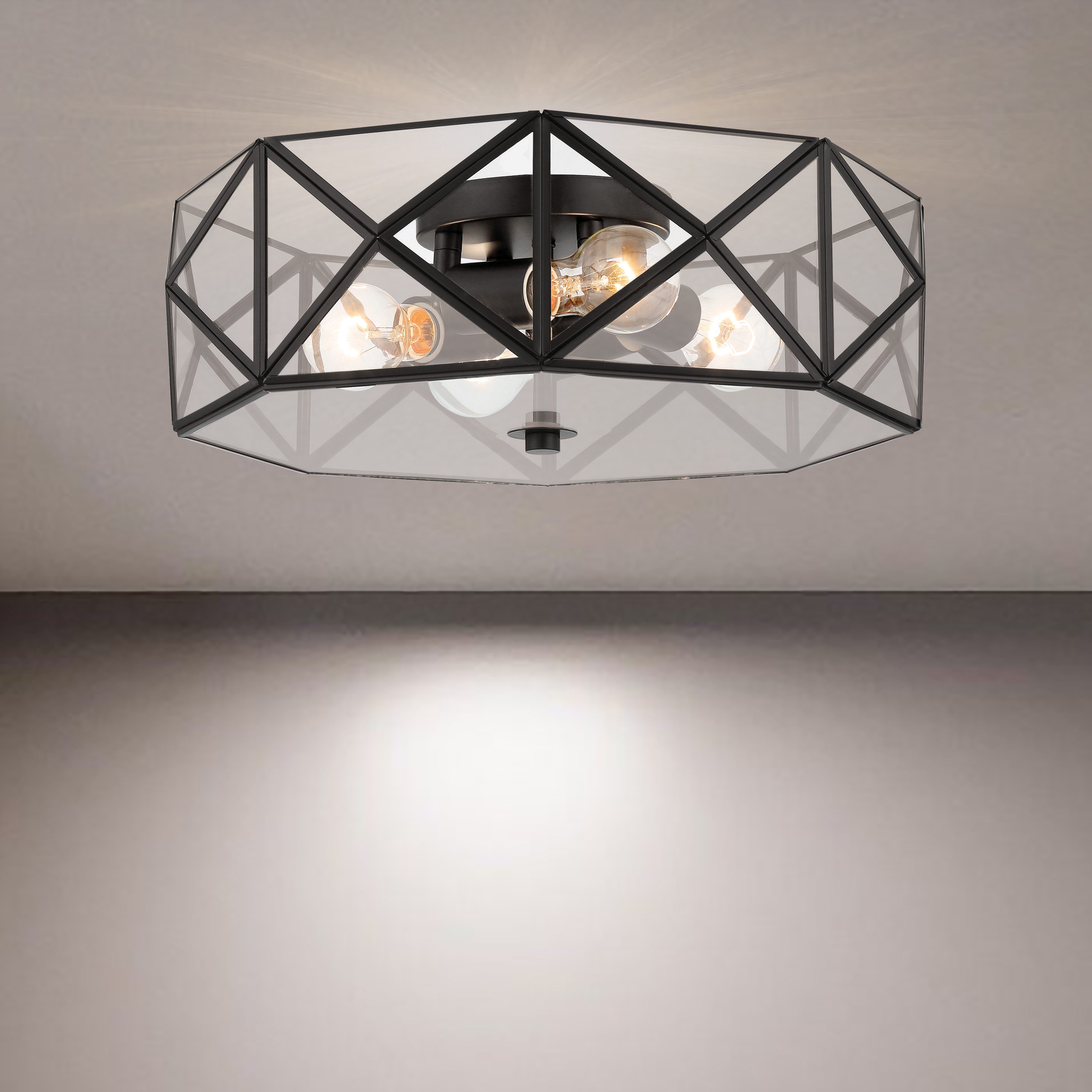 MLT&RIDDLE Deckenleuchte 4 Licht 43cm Einzigartige Geometrische Statement Deckenleuchte, ohne Leuchtmittel