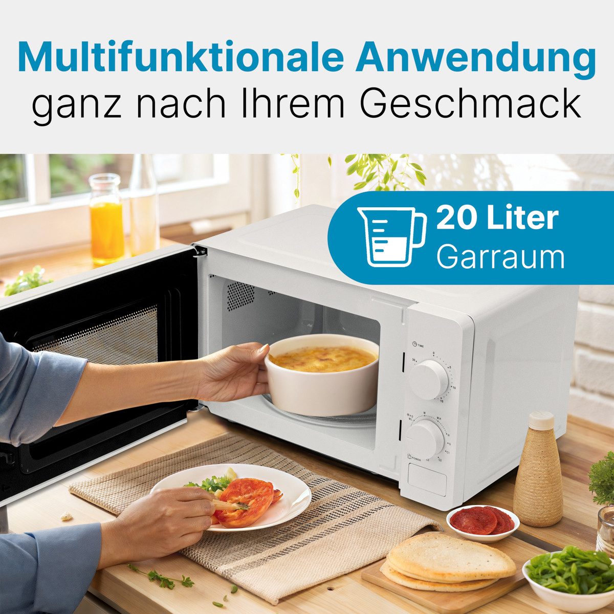 CLATRONIC Mikrowelle MWG 792, Mikrowelle mit Grill, 800 Watt, 20 Liter