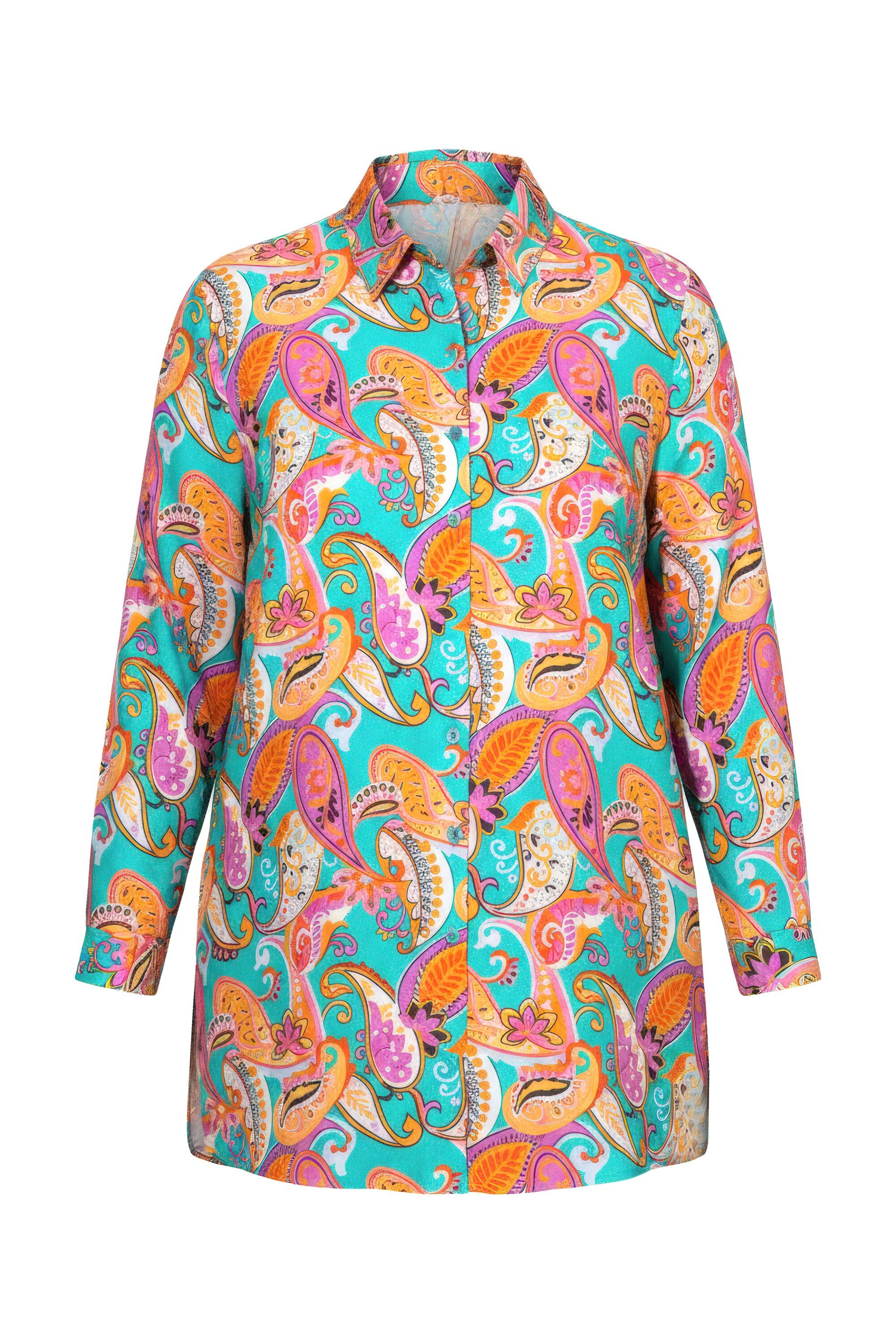 MIAMODA Longbluse Longbluse Paisleymuster Hemdkragen Langarm günstig online kaufen