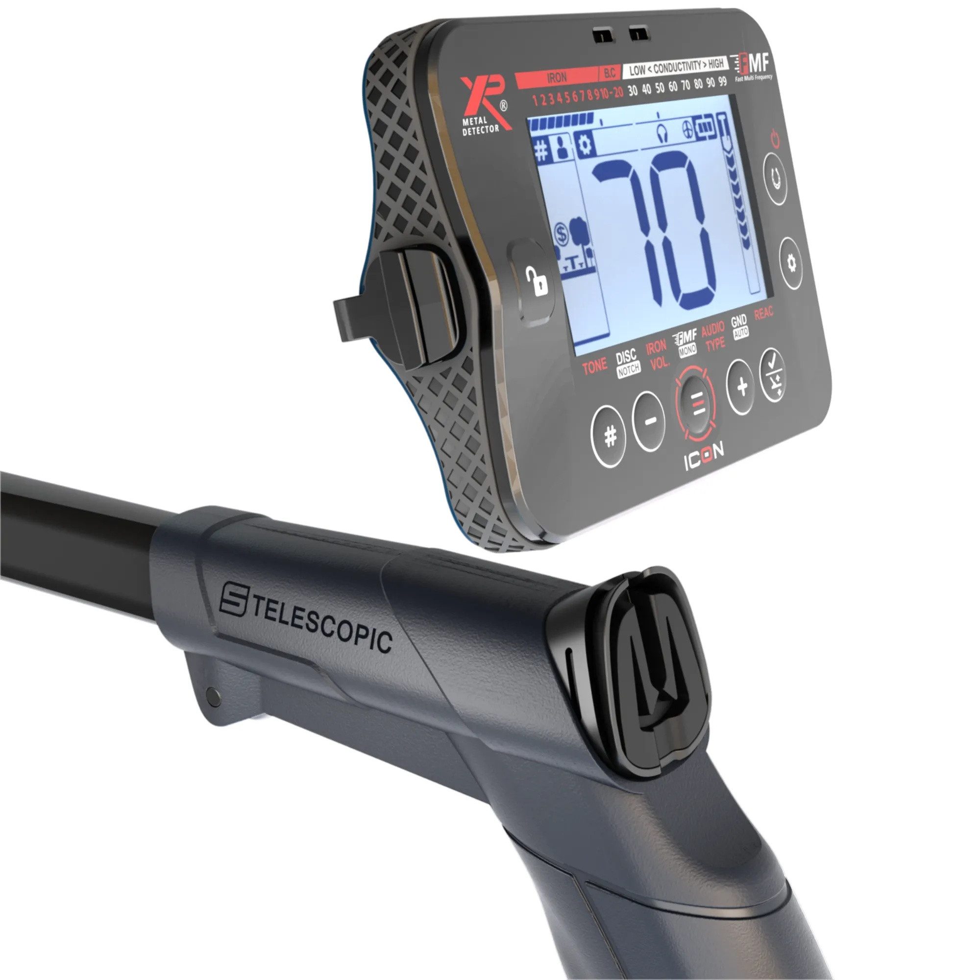 XP Metal Detectors Metalldetektor ICON mit 28cm Suchspule, Multifrequenz