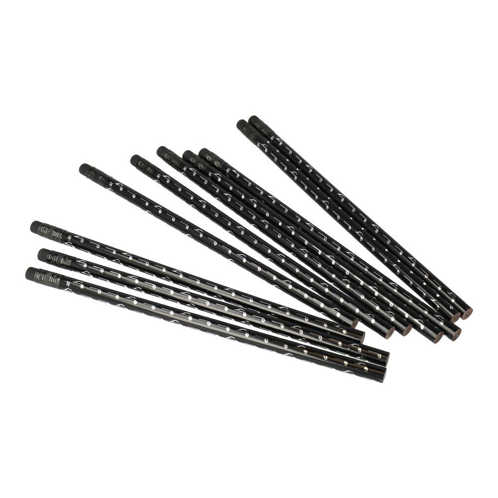 Bleistift schwarz/glänzend Musiker für Bleistift mugesh silber Noten (10-Stück-Packung),
