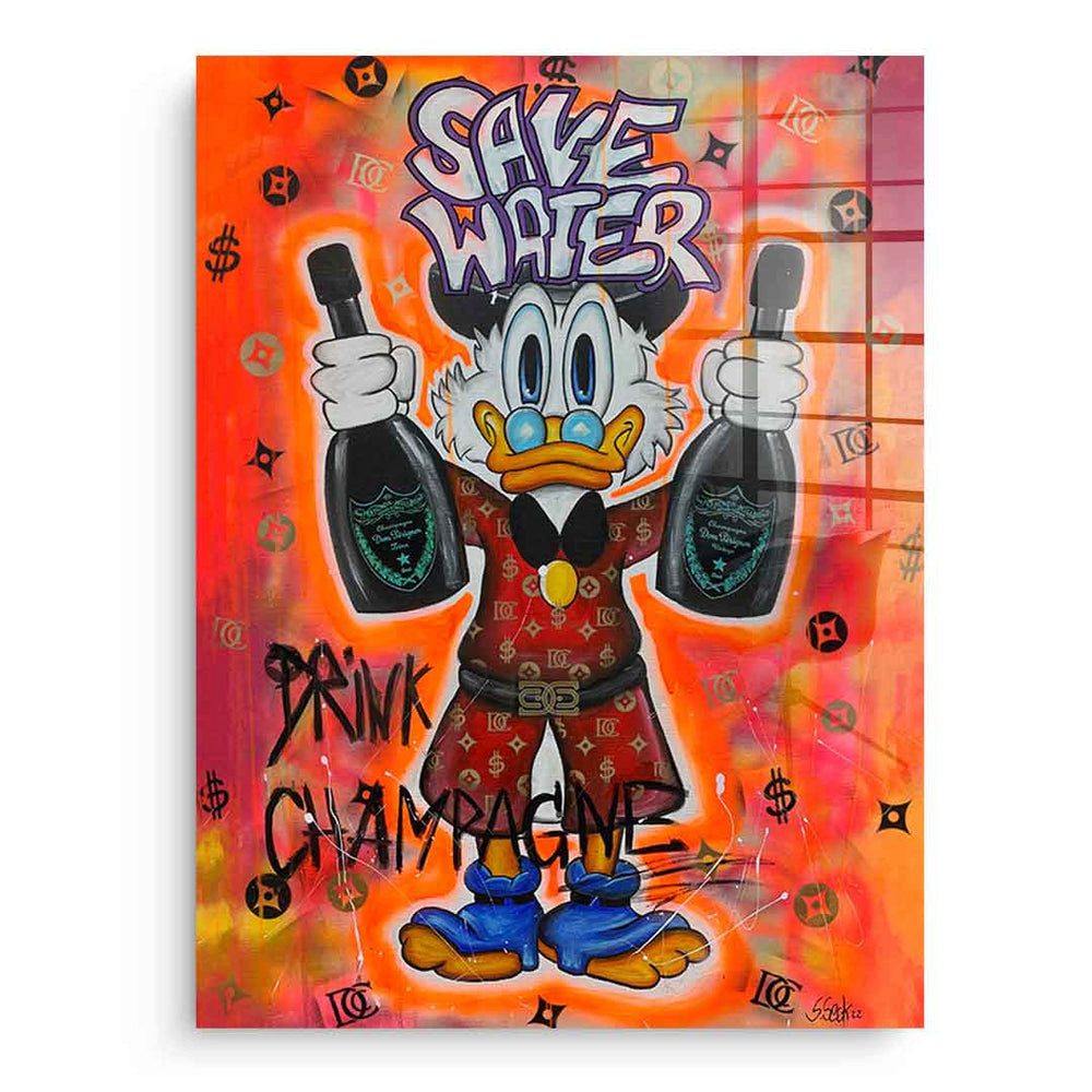 DOTCOMCANVAS® Leinwandbild Save Water Drink Champagne günstig online kaufen