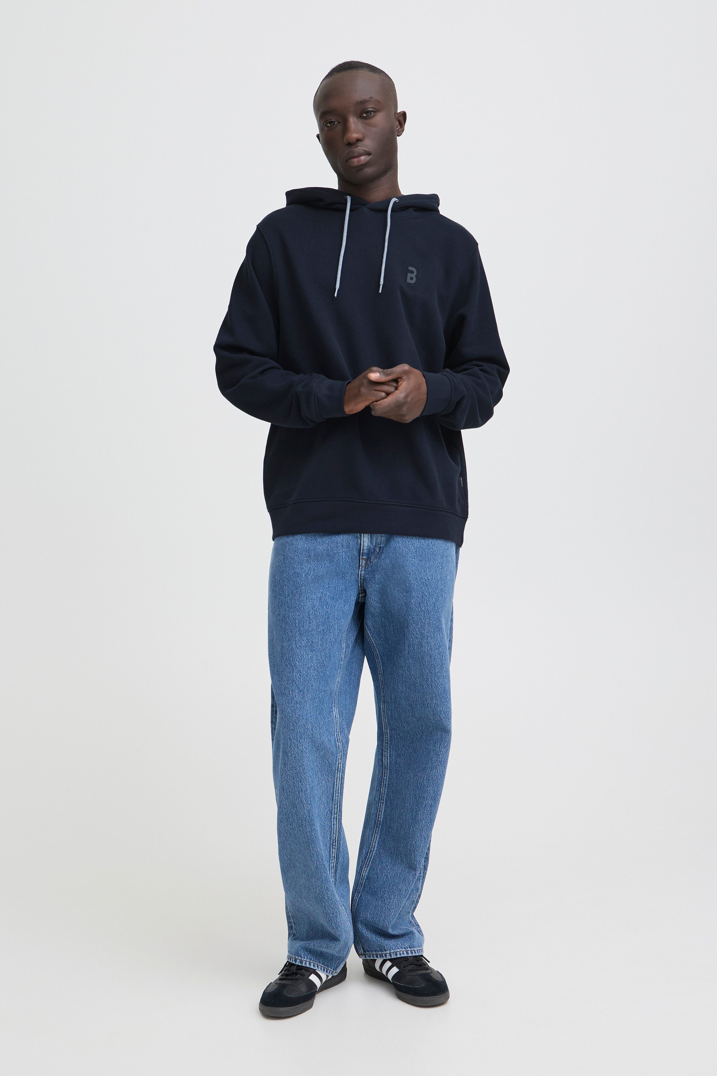 Blend Kapuzensweatshirt BHJUMA PIQUE SWEAT aus Baumwolle und Polyester, Regular Fit, ohne Verschluss