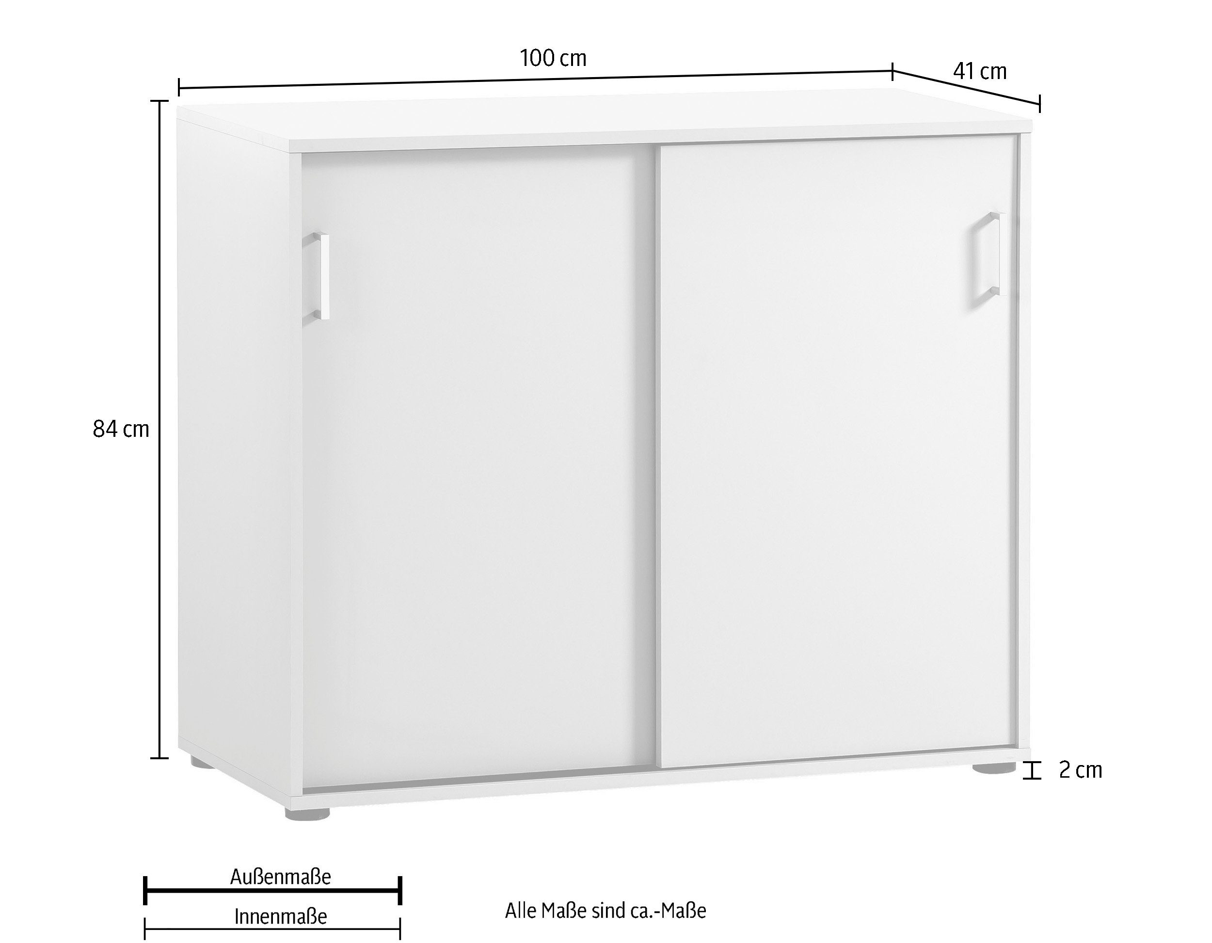 welltime Aktenschrank "Baku", 100x63 cm, Schiebetüren, Made in Germany günstig online kaufen