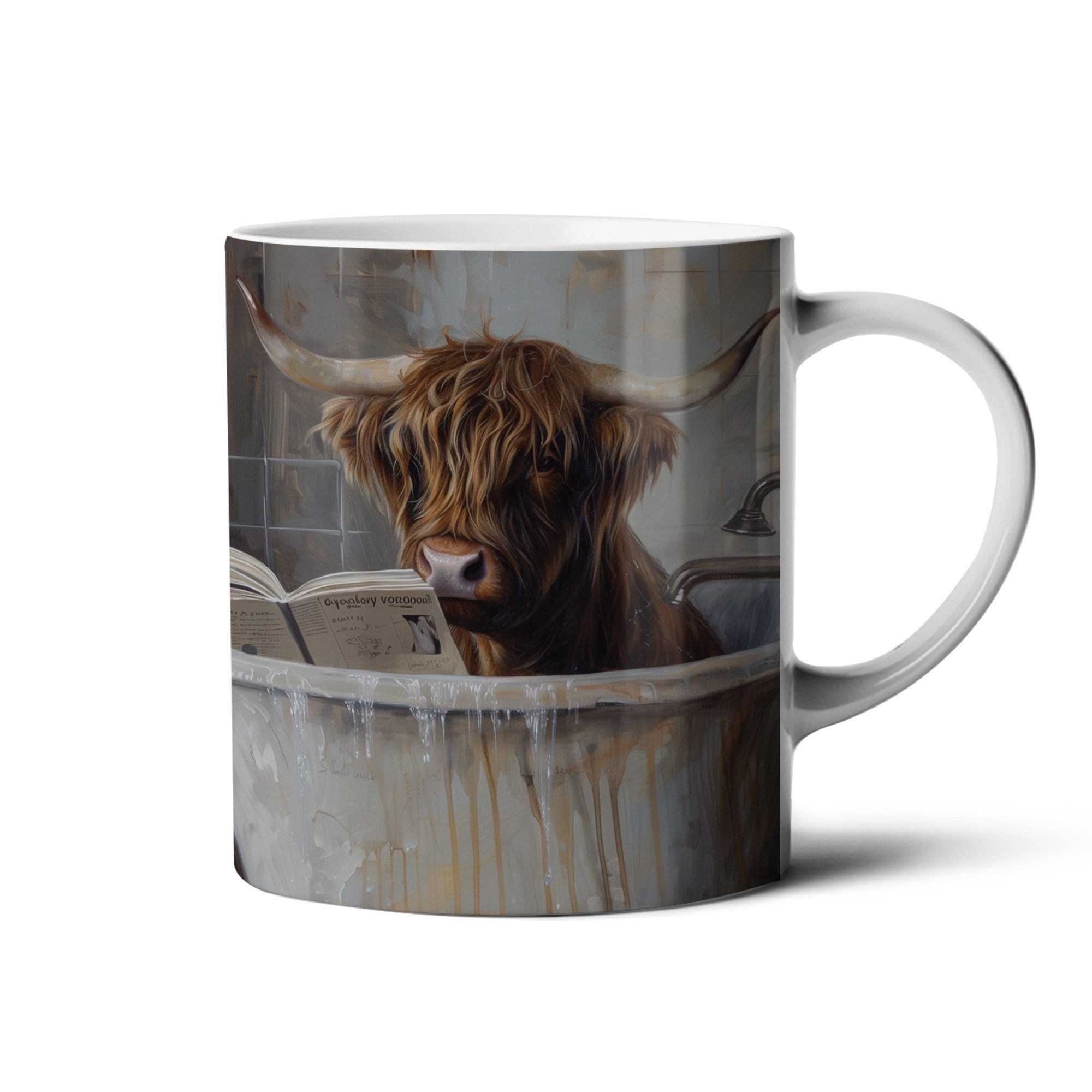 Hustling Sharks Tasse Hustling Sharks® Tasse mit Motiv - Stier in Badewanne, 330 ml