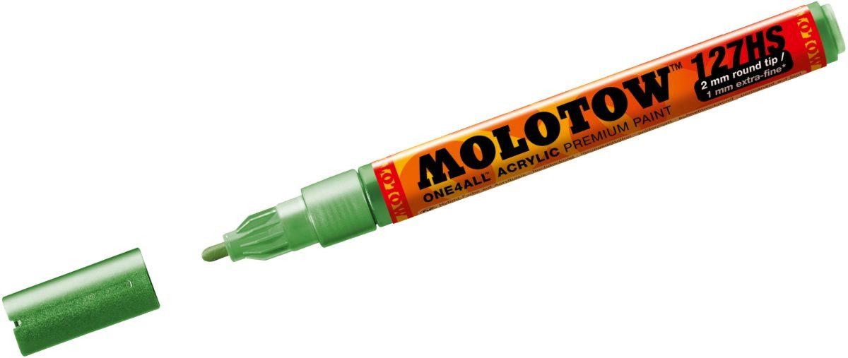 Thumbnail - MOLOTOW Permanentmarker Permanentmarker One4All 127 HS nachfüllbar 2mm metallic hellgrün