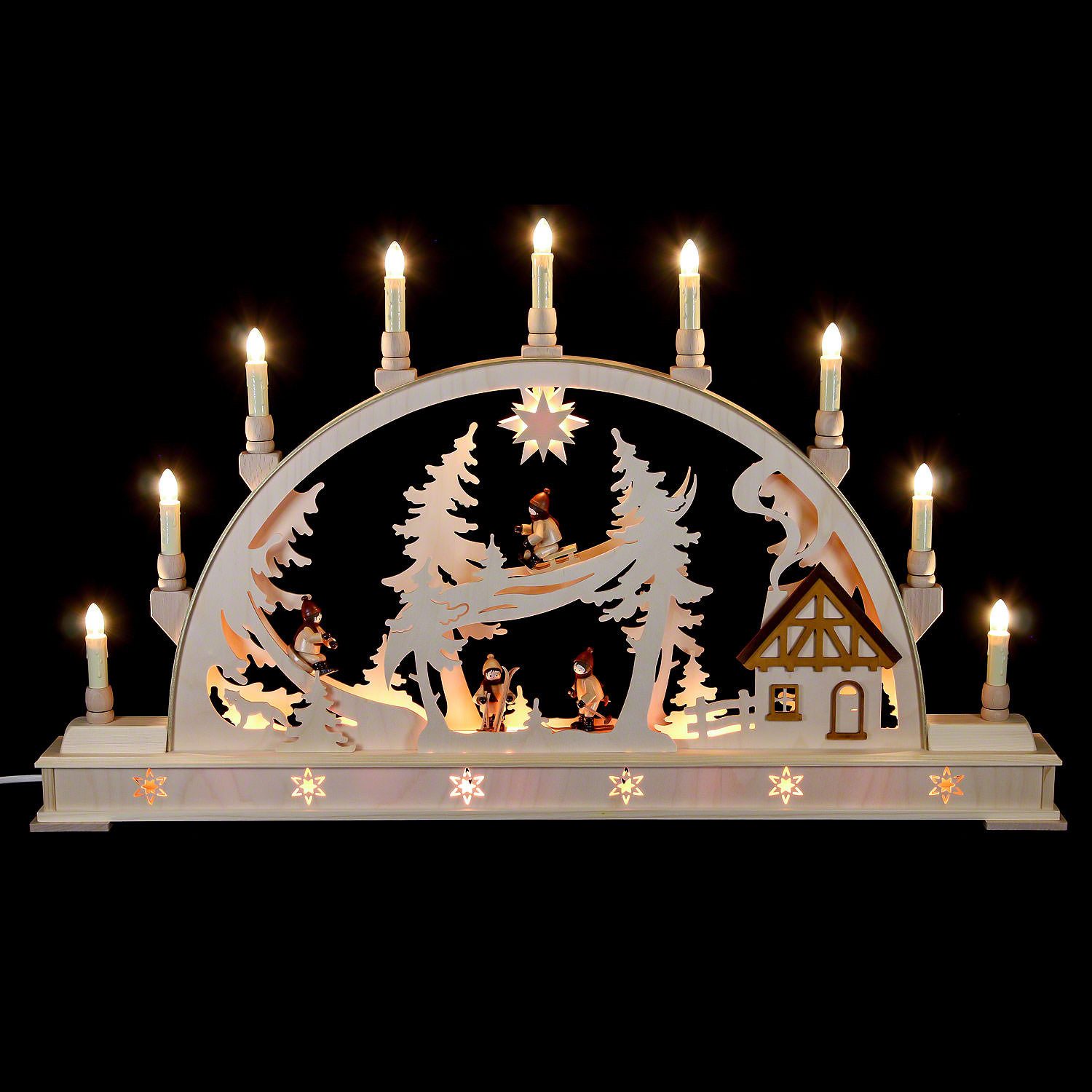 Manufaktur Holger Seidel Schwibbogen Schwibbogen Winterkinder (78x45cm) von Manufaktur Seidel