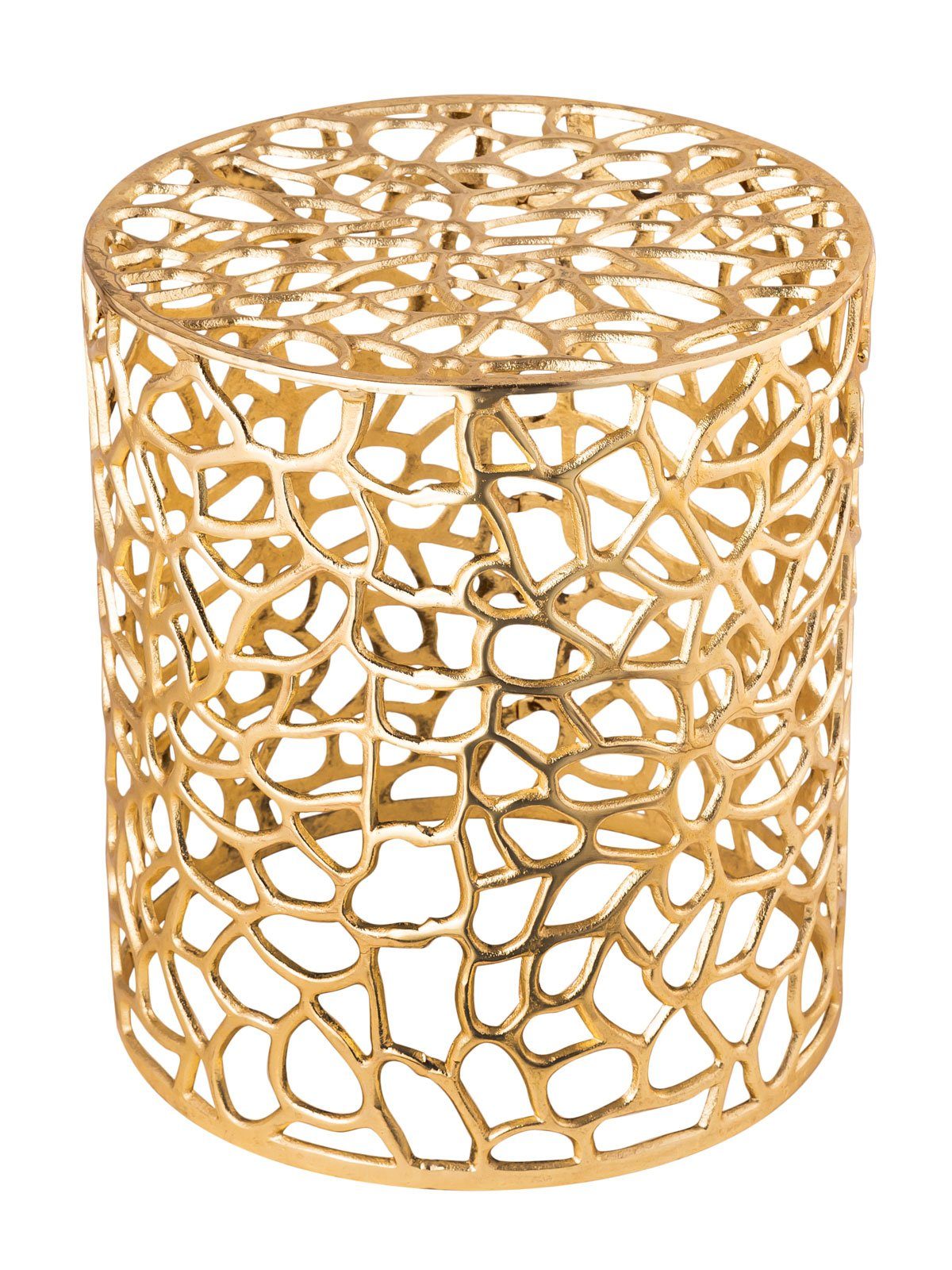 Minara Couchtisch Beistelltisch Metall silber Dekotisch Koralle gold goldfarben Agadir o