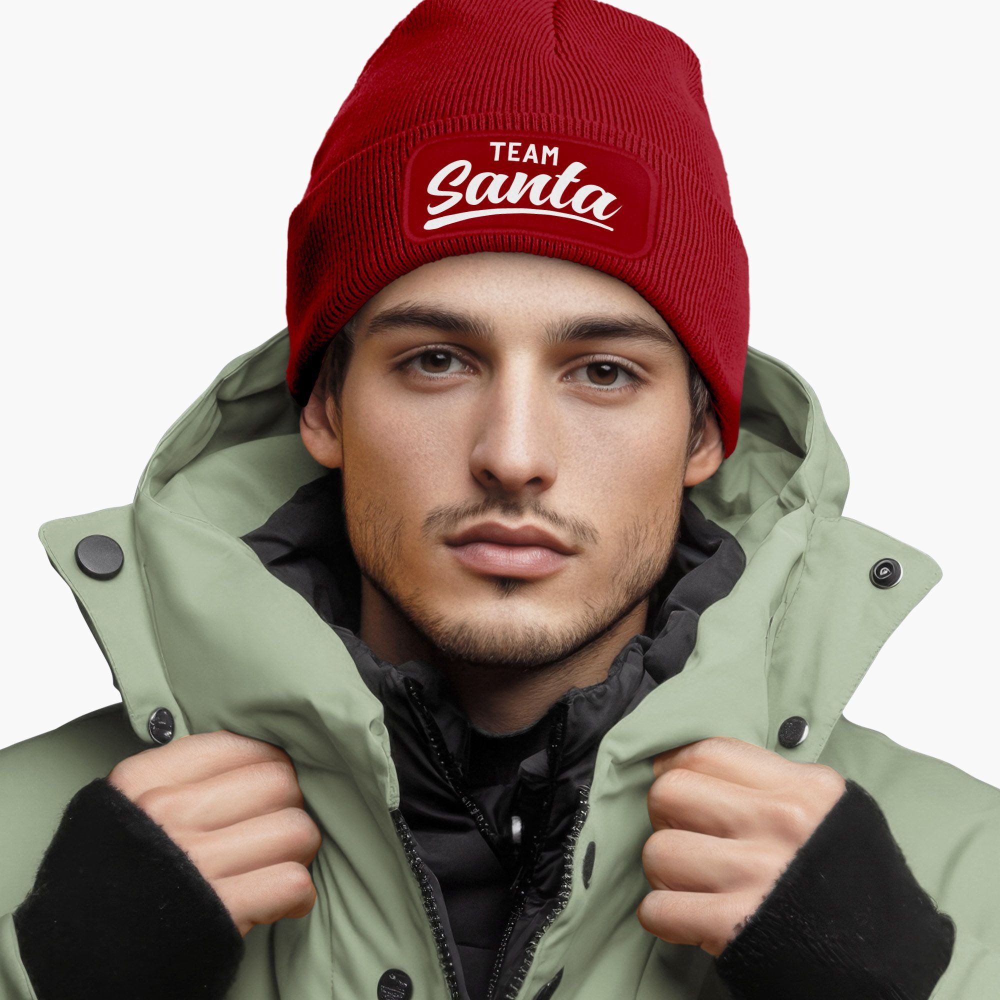 MoonWorks Strickmütze Herren Beanie mit Patch Strickmütze mit Spruch Team S günstig online kaufen