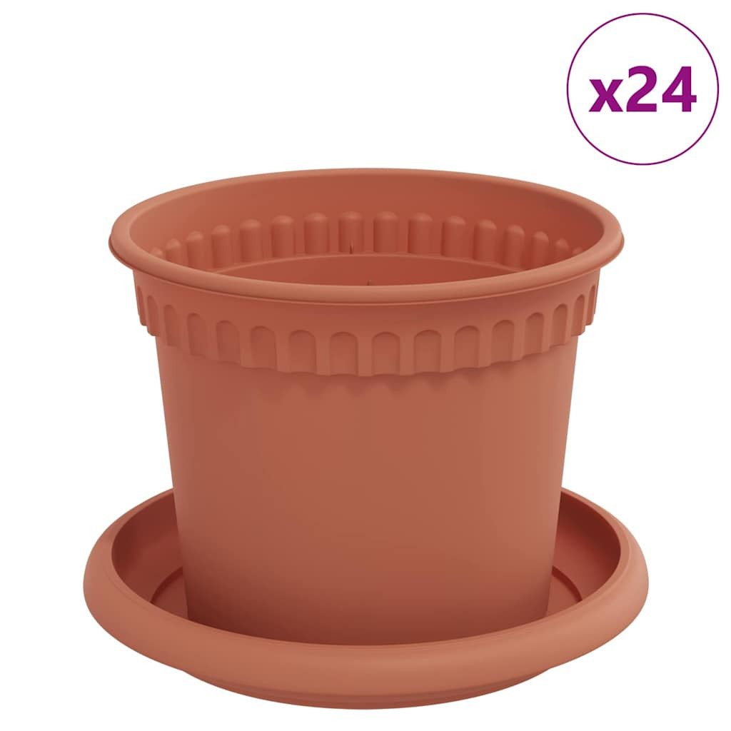 vidaXL Blumentopf Blumentöpfe 24 stk. Ziegelrot Kunststoff (24 St)