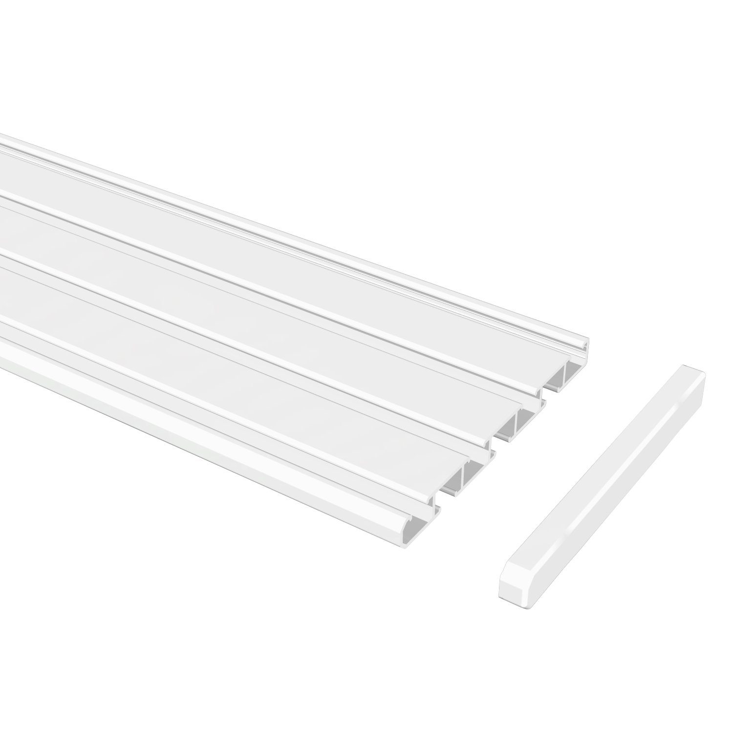 INTERDECO Gardinenschiene Slimline, 3- / 4-läufige Ausführung, Weiss
