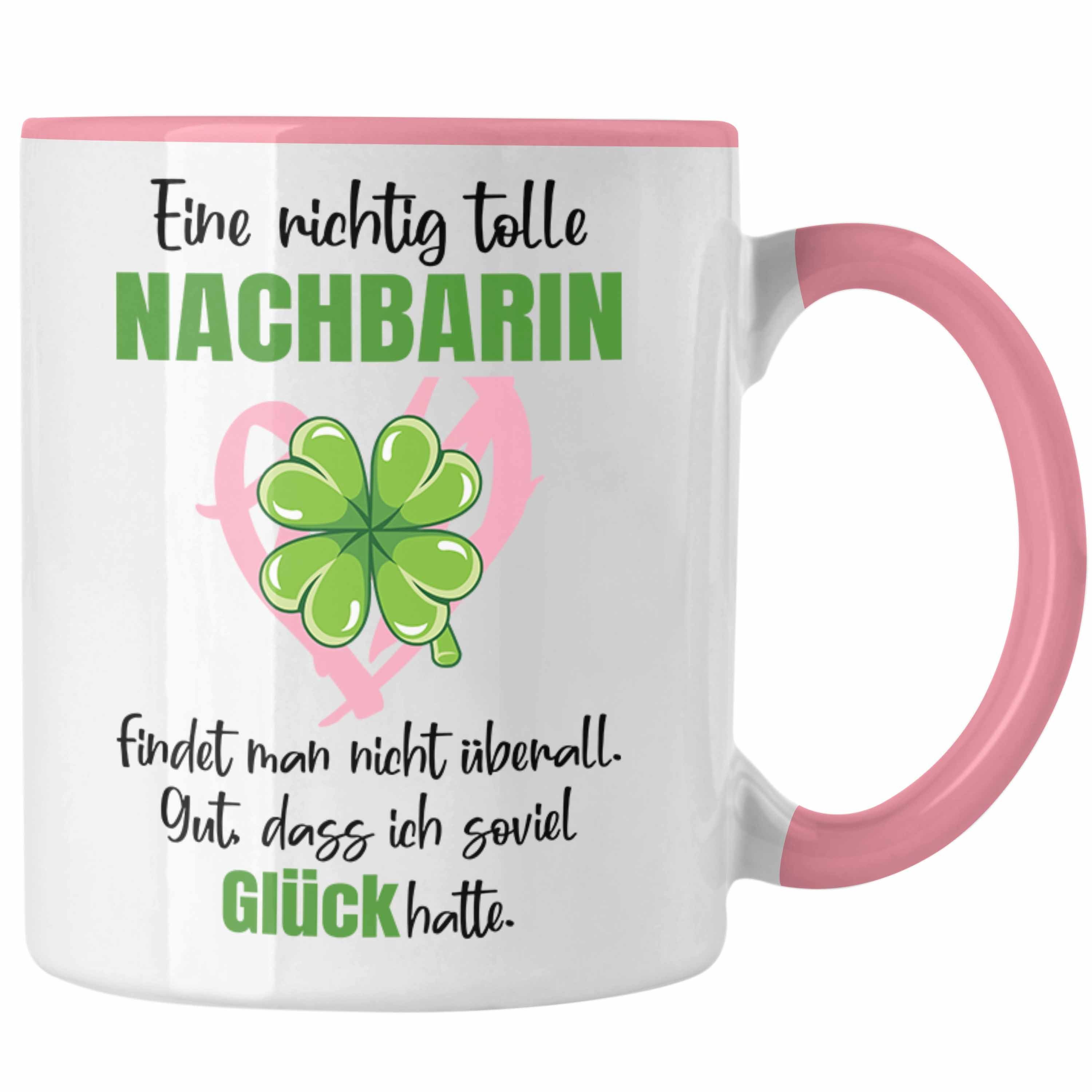 Trendation Tasse Trendation - Beste Nachbarin Tasse Geschenk Geburtstag Freundin Lieblings Nachbarin Geschenkidee Abschied Abschiedsgeschenk Weihnachten Rosa | Teetassen