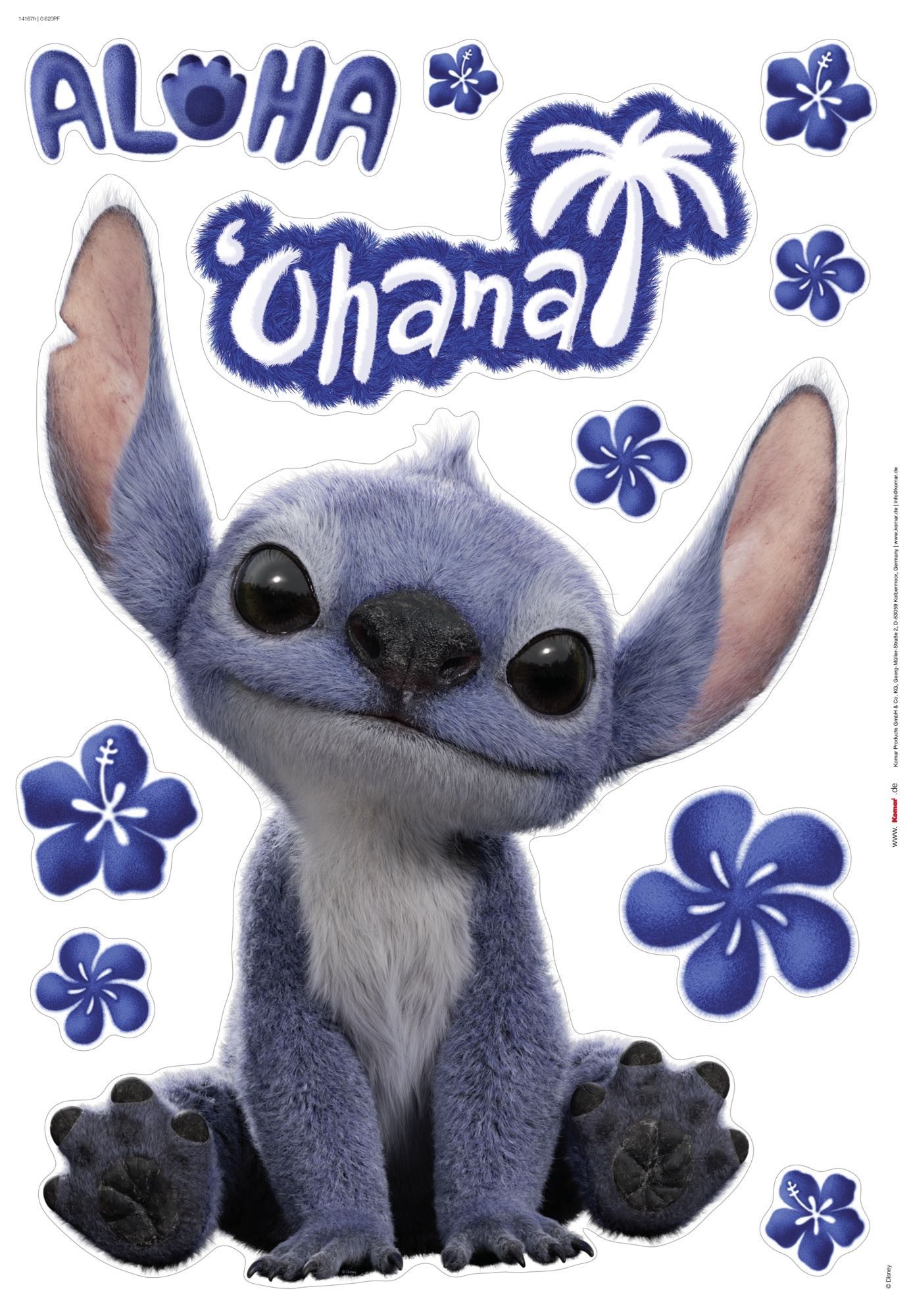 Komar Wandtattoo Disney Lilo and Stitch Live Action Ohana (Set, 1 St., Disney Wandtattoo), Künstler: Disney, Stitch, 50 x 70 cm (Breite x Höhe)