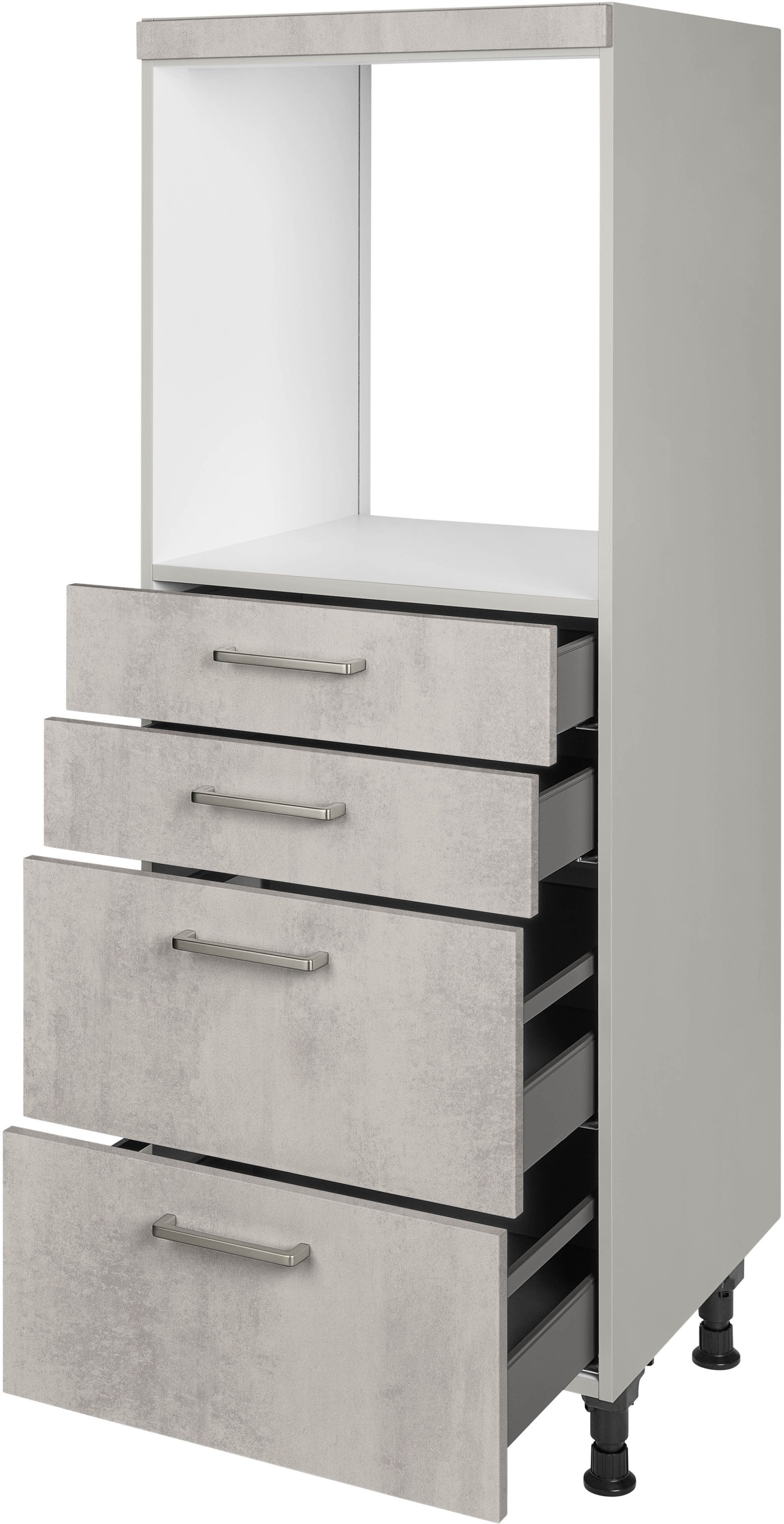 nobilia® Herdumbauschrank "Riva", mit Schubkästen und Auszügen, vormontiert, Breite/Höhe: 60/167,8 cm