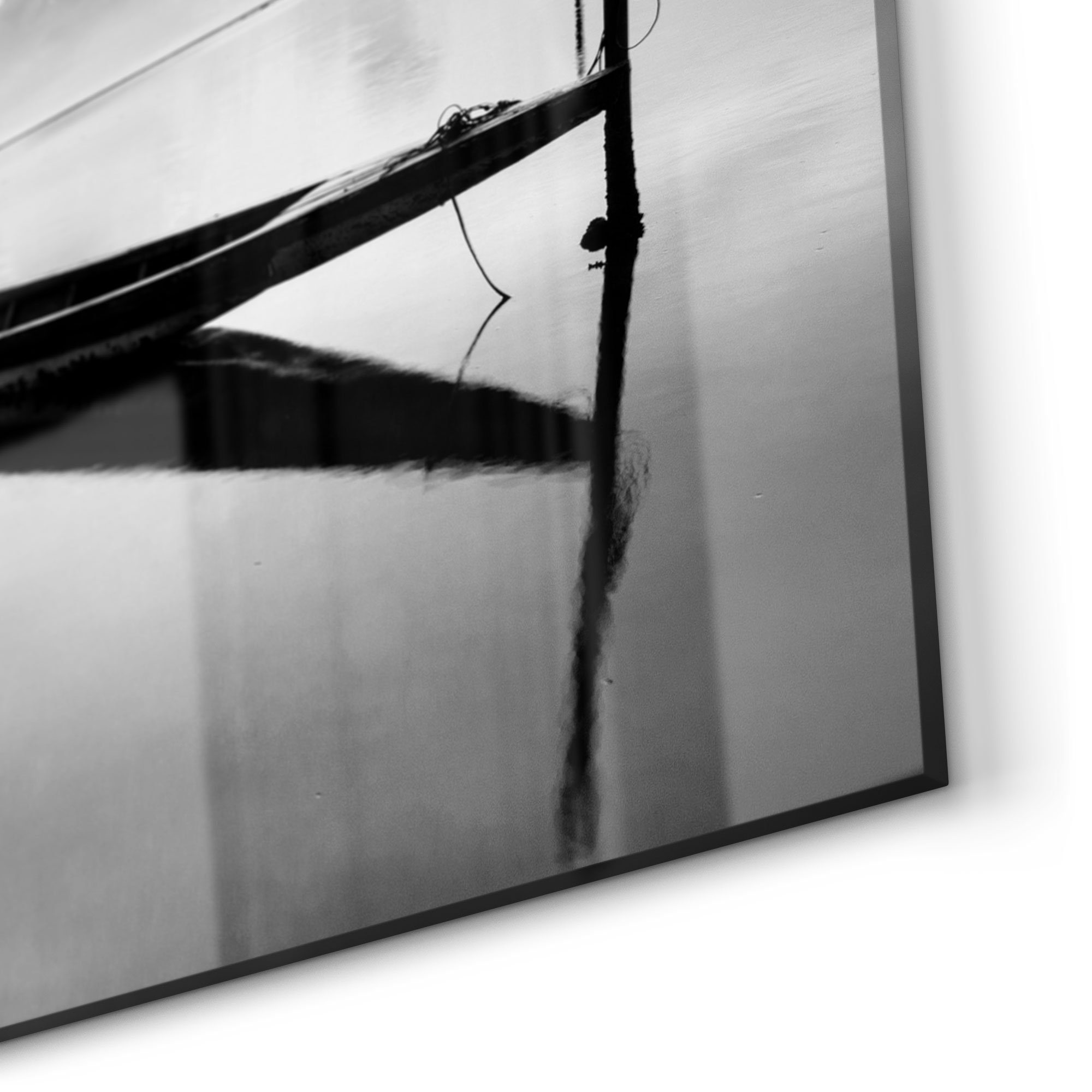 Küchenrückwand DEQORI Spritzschutz Glas Badrückwand Herdblende ruhiger 'Boote See', auf