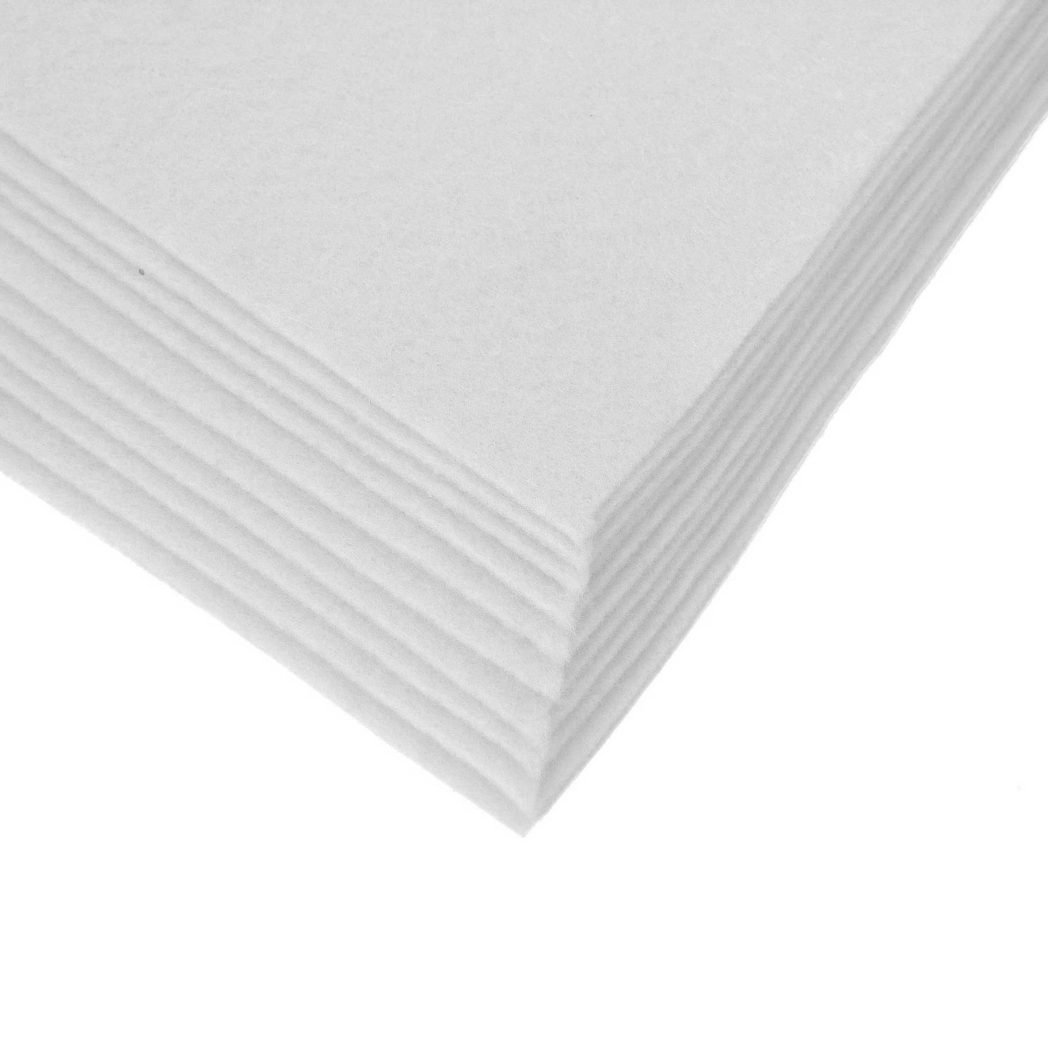 maDDma Bastelfilz Bastelfilz Bögen 10er-Pack Filz A4 Stärke 1,5-2mm Filzplatte, weiß