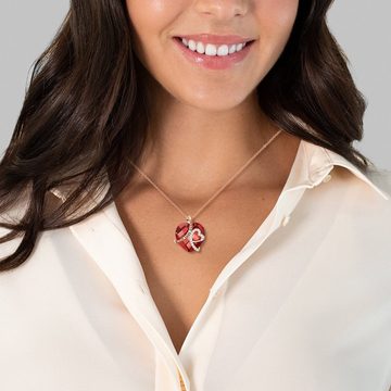 Rafaela Donata Collier Halskette Herzin roségold, mit Zirkonia in rot