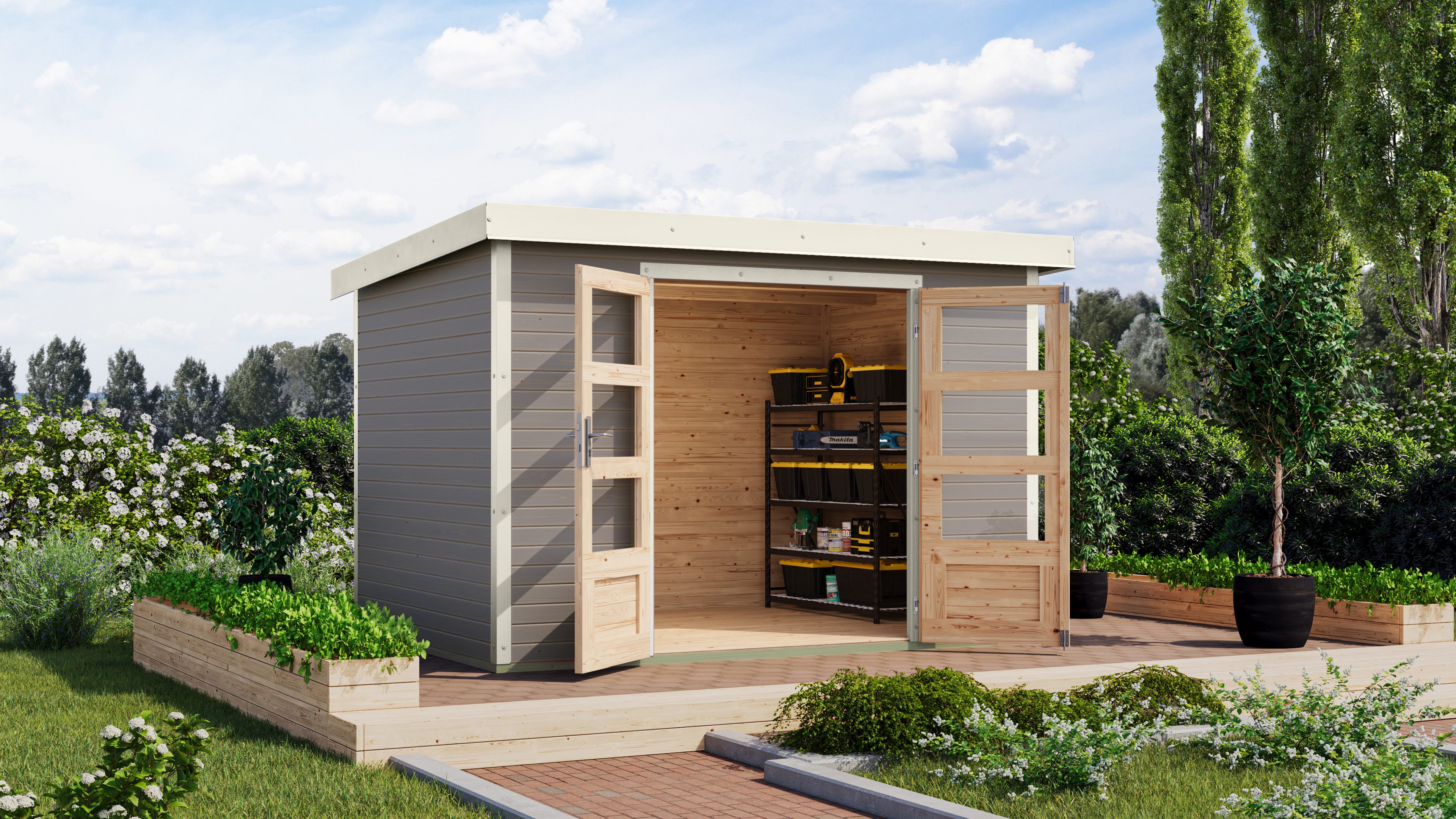 Karibu Gartenhaus Jupiter 4 D, BxT: 299x214 cm, in verschiedenen Farben