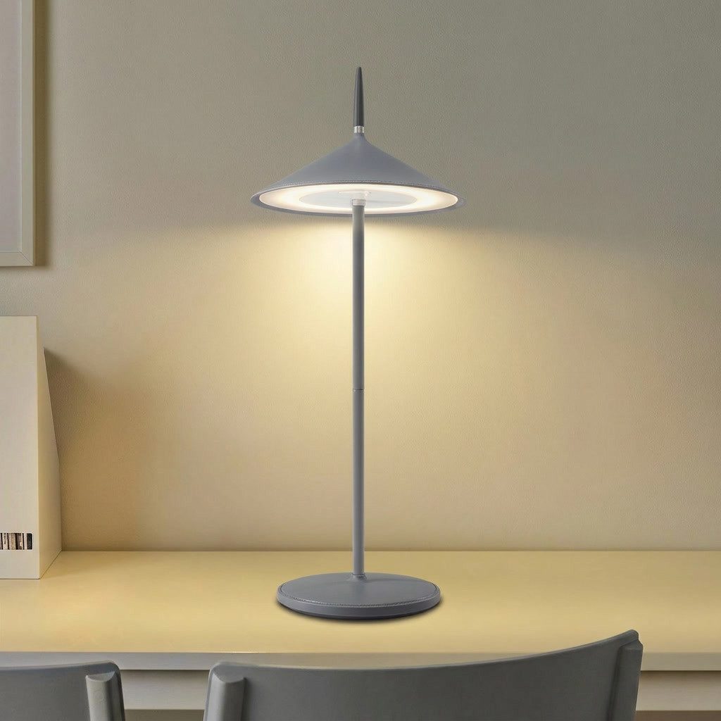 ZMH LED Tischleuchte Kabellos Aufladbar Touch Dimmbar Modern Aussentischleuchte Garten, Augenschutz, Einfache Installtion, LED fest integriert, 3000-6500K, 1800mhA Nachttischlampe USB für Esstisch