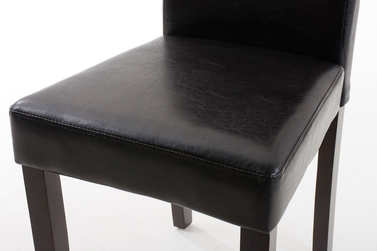 TPFLiving Esszimmerstuhl (Küchenstuhl schwarz hochwertig - Wohnzimmerstuhl), Ines Holz - Sitzfläche: Esstischstuhl Kunstleder Sitzfläche dunkelbraun - mit - gepolsterter Konferenzstuhl Gestell