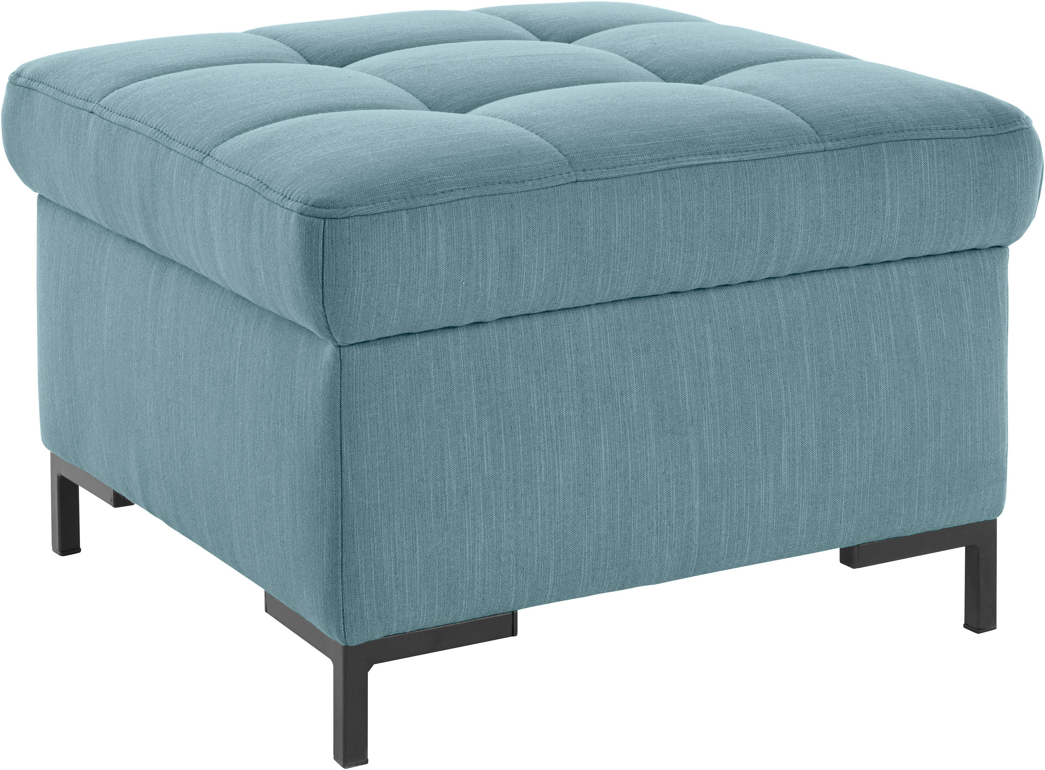 OTTO products Hocker Grazzo, hochwertige Stoffe aus recyceltem Material, Steppung im Sitzbereich