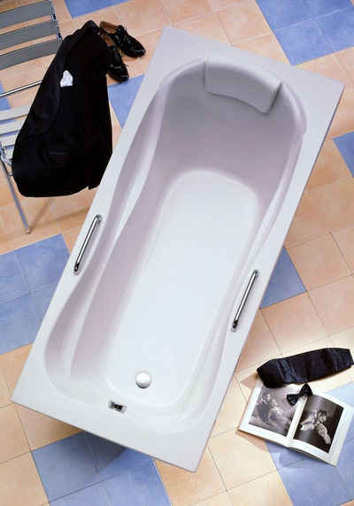 OTTOFOND Badewanne »Jamaica«, (3-tlg), mit Wannenträger, Ablaufgarnitur, Nackenkissen und Griffe