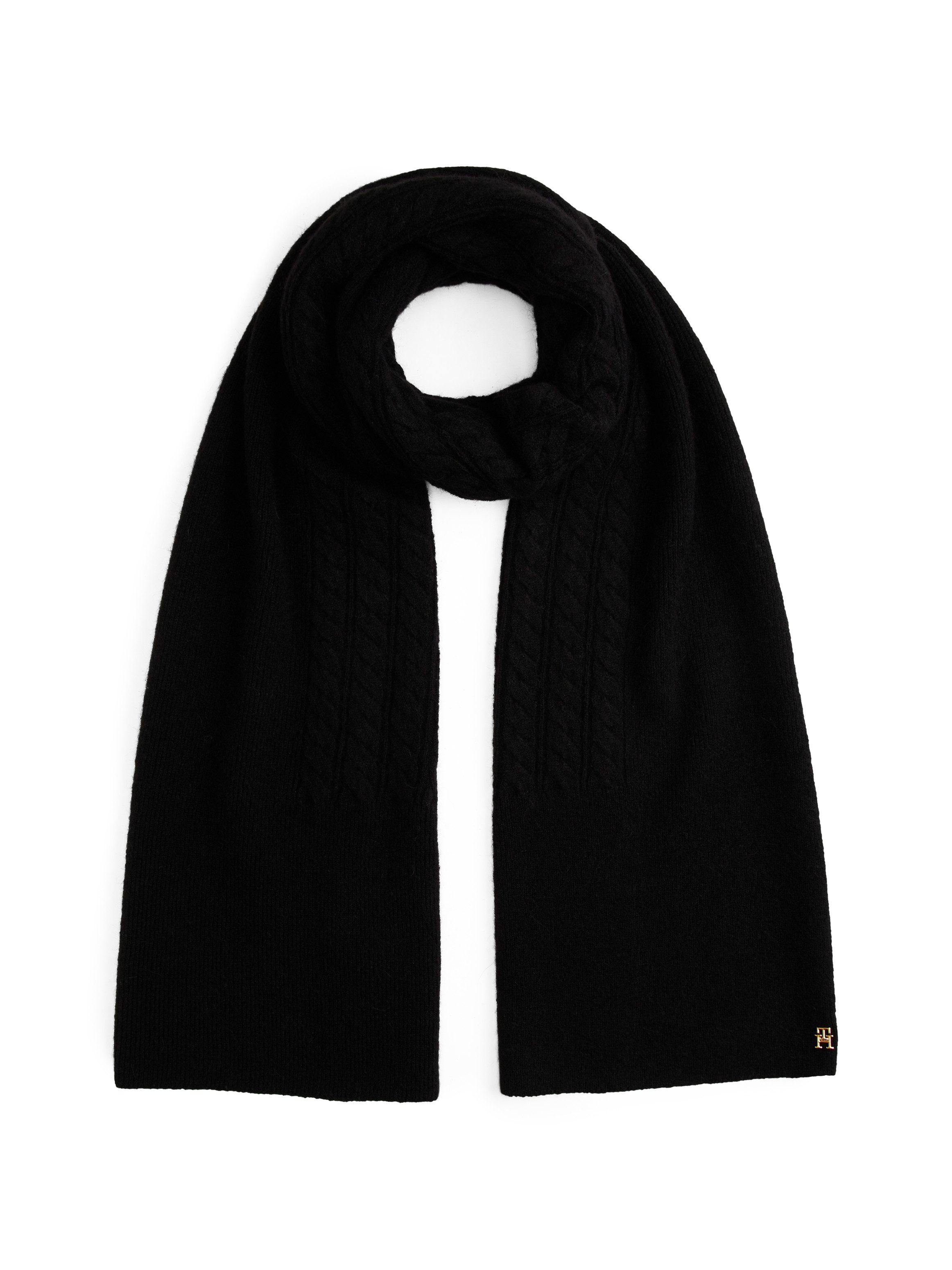 Tommy Hilfiger Schal ELEVATED CHIC FLUFFY, aus Zopfstrick, ca. 190 x 35 cm, flauschig