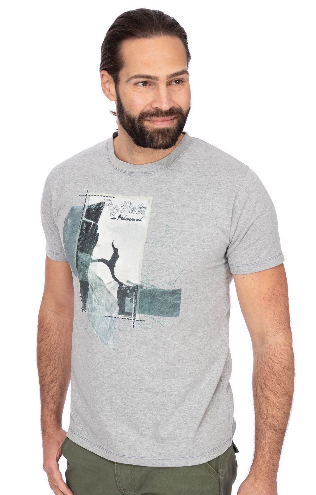 Herren Palü Piz Trachtenshirt kiesel TRAUSNITZ T-Shirt