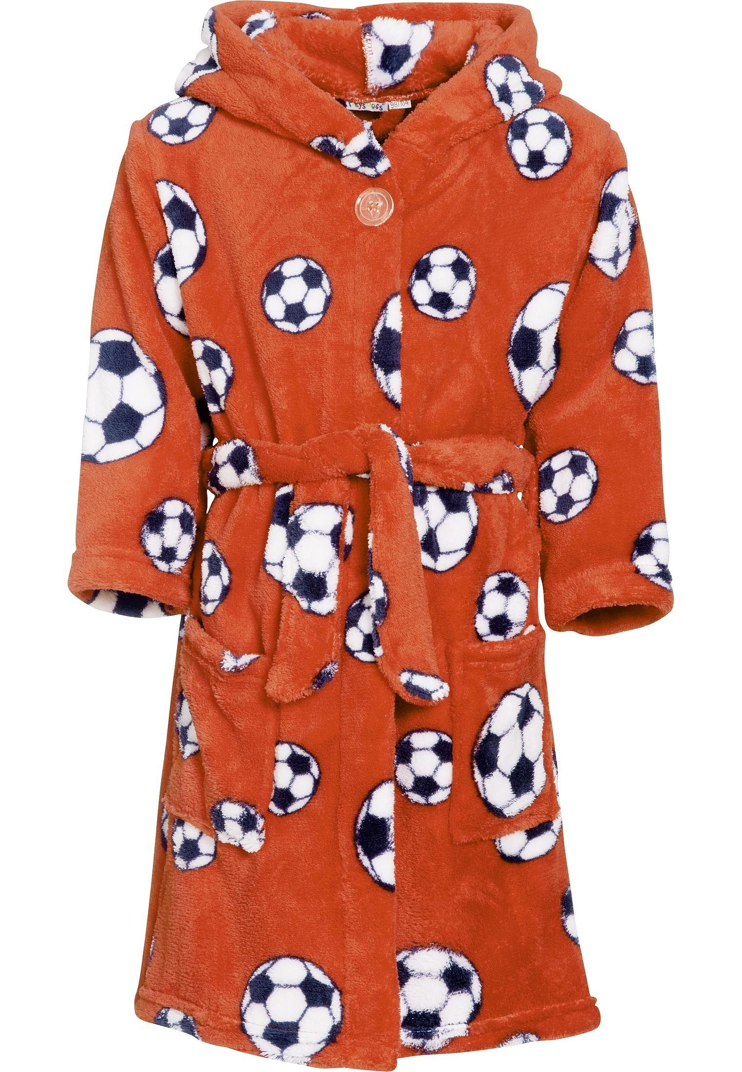 Playshoes Kinderbademantel Fleece-Bademantel Fußball