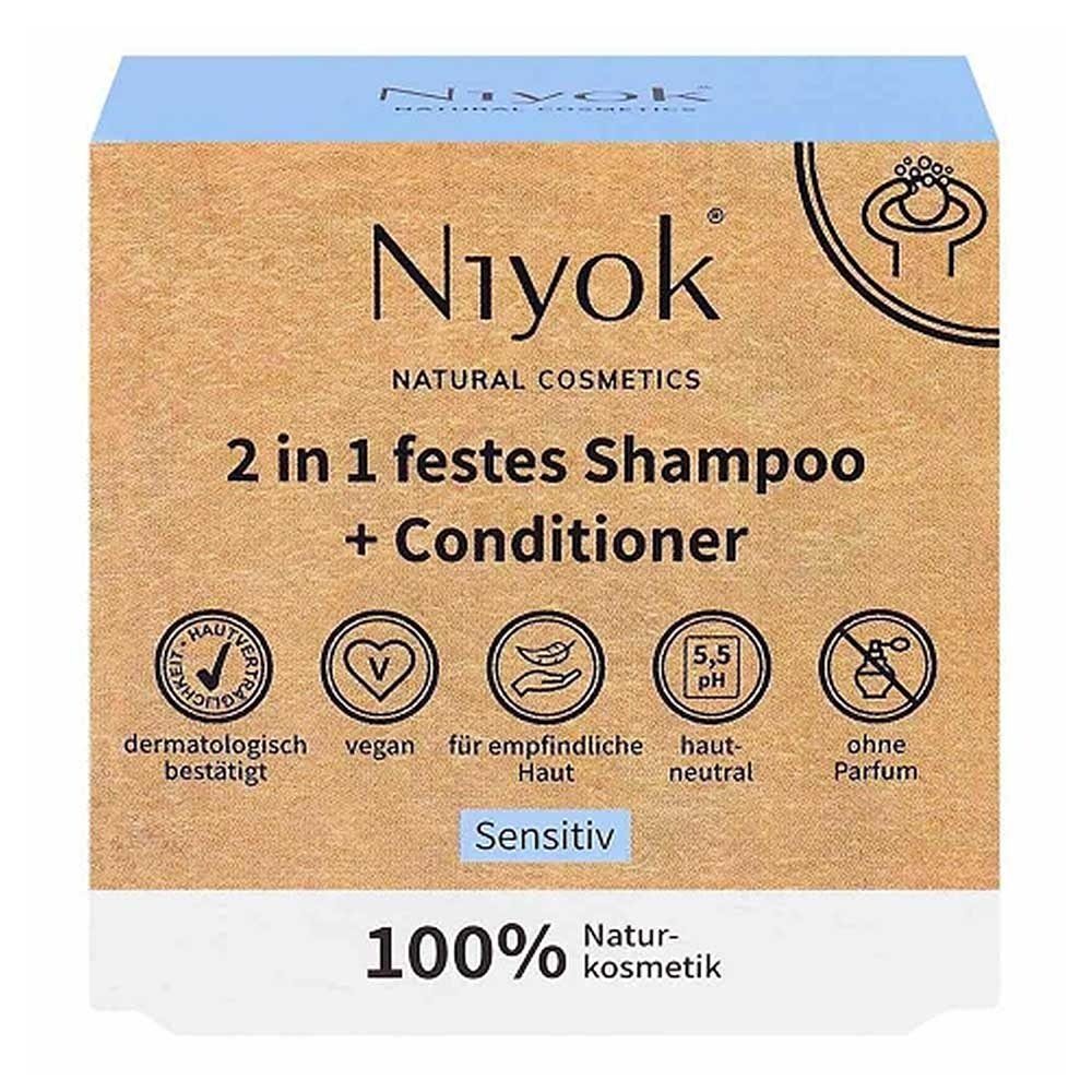 Niyok Festes Haarshampoo 2in1 festes Shampoo+Conditioner - Sensitiv 80g