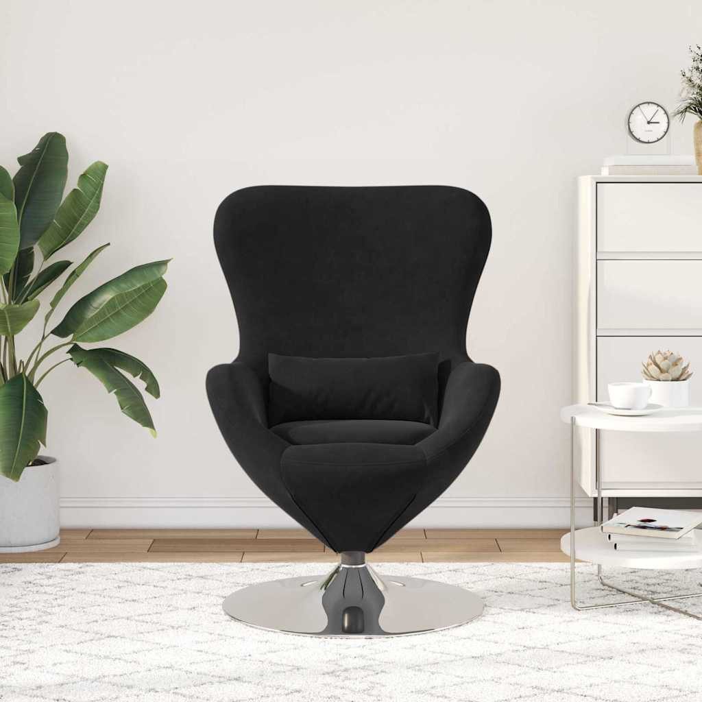 vidaXL Sessel Eiersessel Schwarz Samt (1-St)
