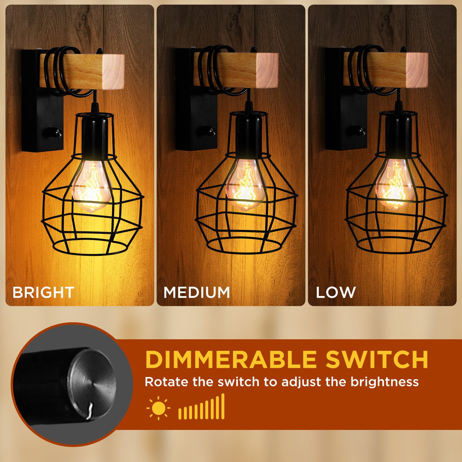 BlingBin Wandleuchte Wandlampe dimmbar aus Holz günstig online kaufen