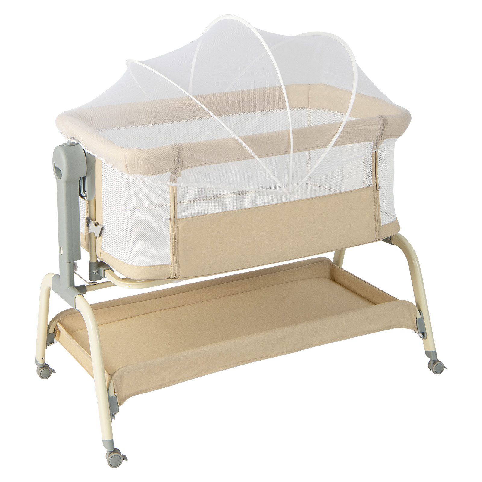 COSTWAY Baby-Reisebett 4 in 1 Beistellbett, 6 fach höhenverstellbar günstig online kaufen