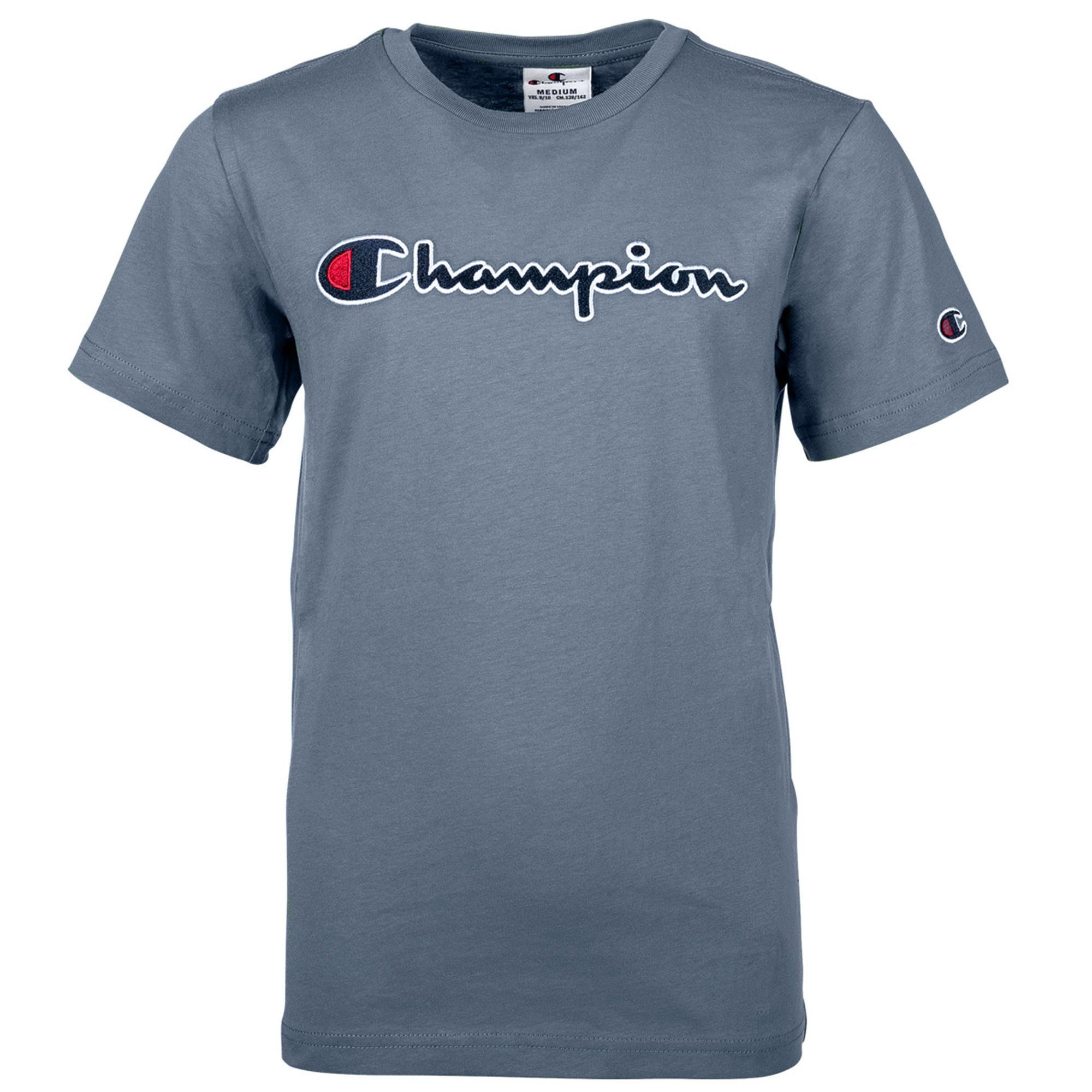 Champion T-Shirt Kinder Unisex T-Shirt - Crewneck, Rundhals Blaugrau