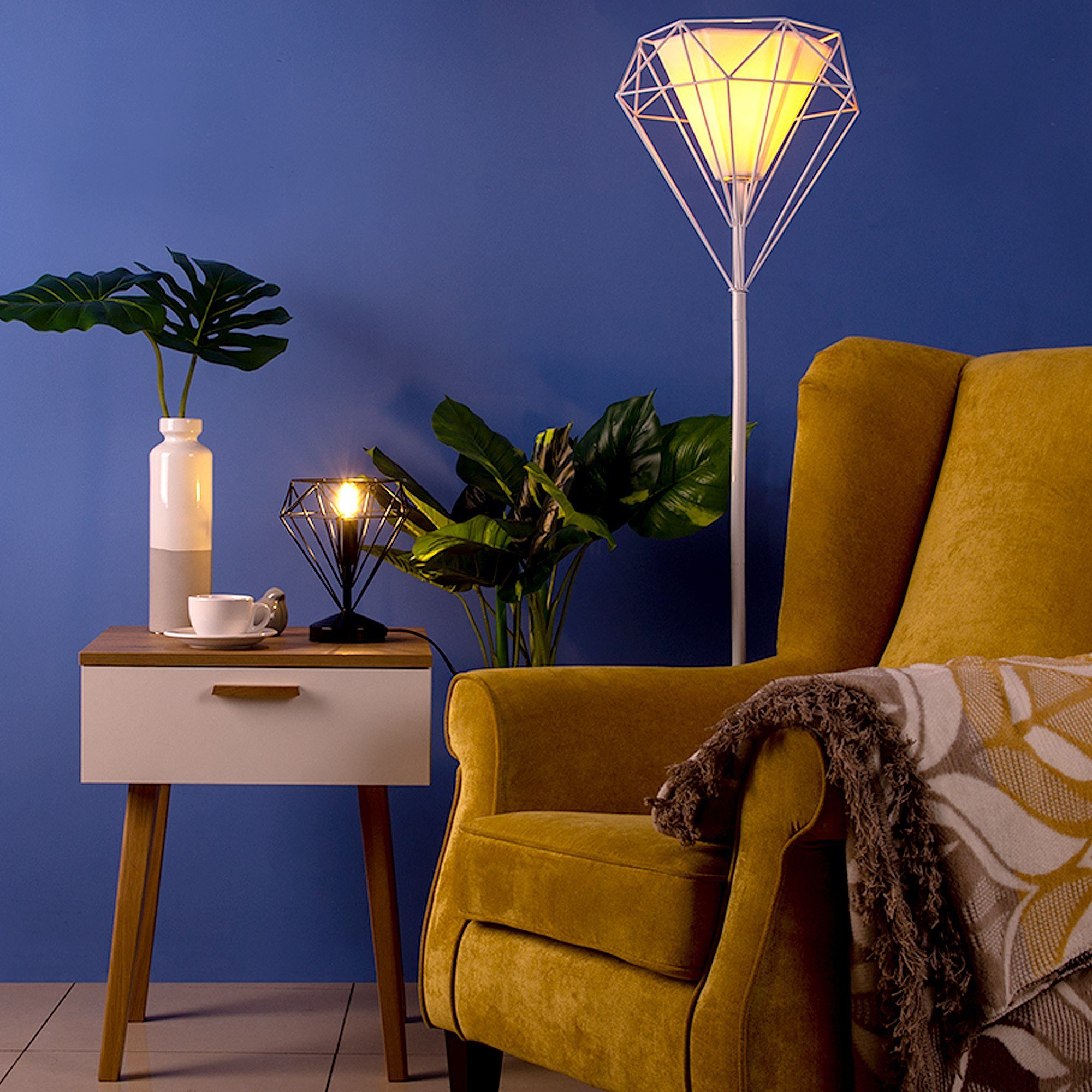 KONSIMO® Stehlampe ACOS Stehleuchte, moderne hohe Stehlampe