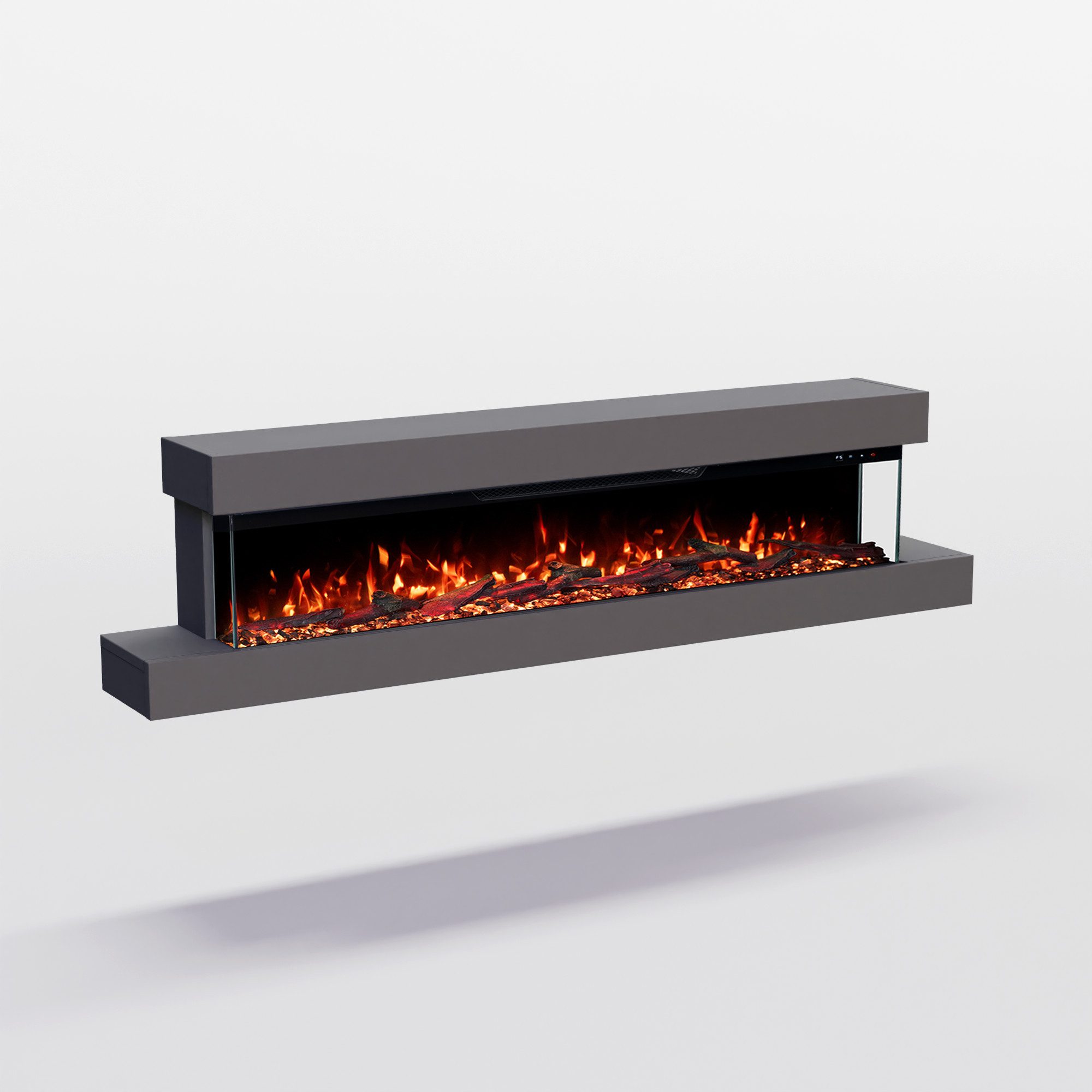 GLOW FIRE Elektrokamin Cobalt Wall Wandkamin mit 3D Feuer und Heizung (Thermostat), Elektrischer Kamin mit APP Steuerung, Heizleistung (900- 1800 W)