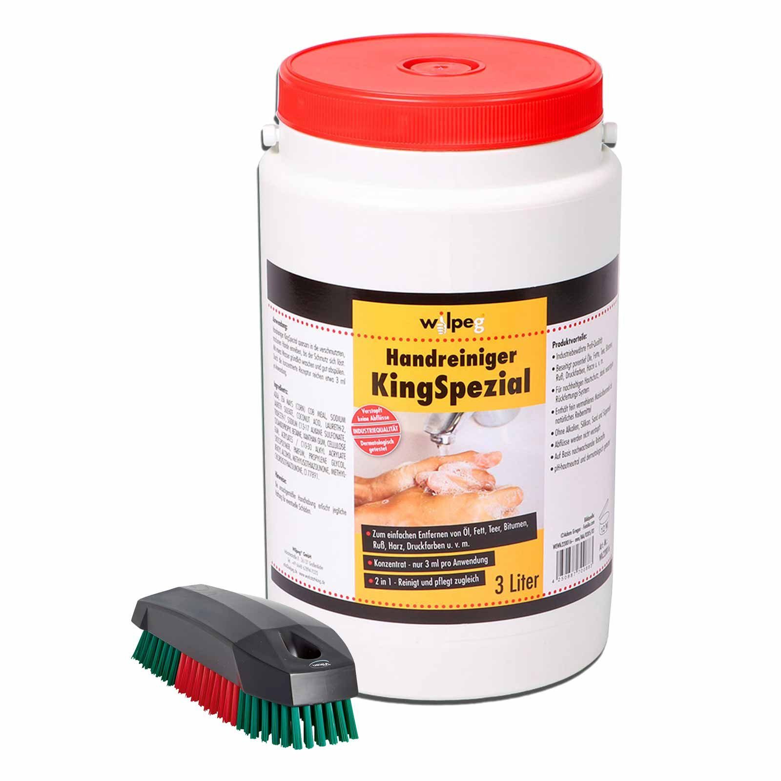 Handcreme Handreiniger KingSpezial 3L+Waschbürste, Handwaschpaste reinigt pflegt