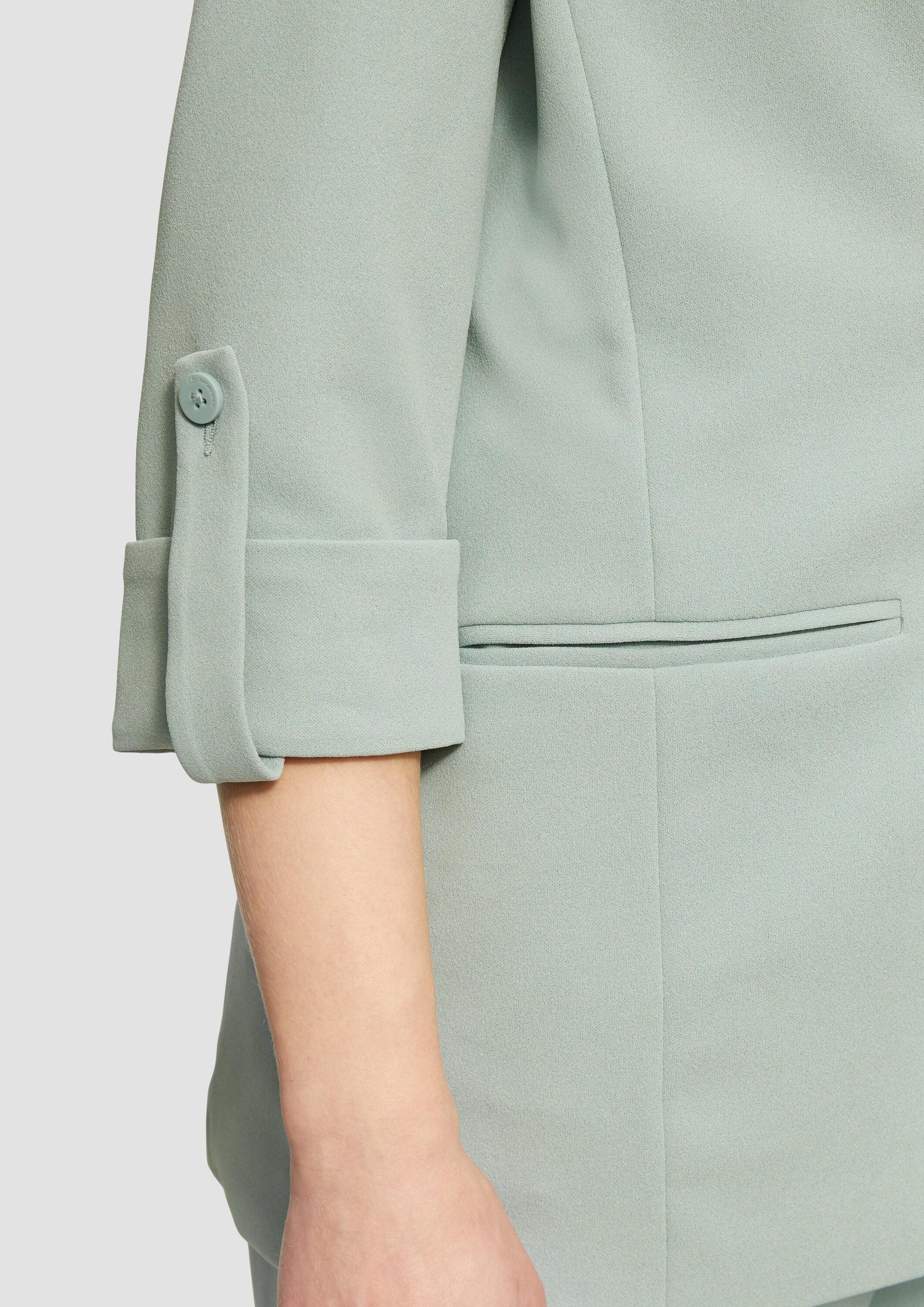 QS Jackenblazer Indoor-Blazer Interlock-Blazer mit Krempelarm