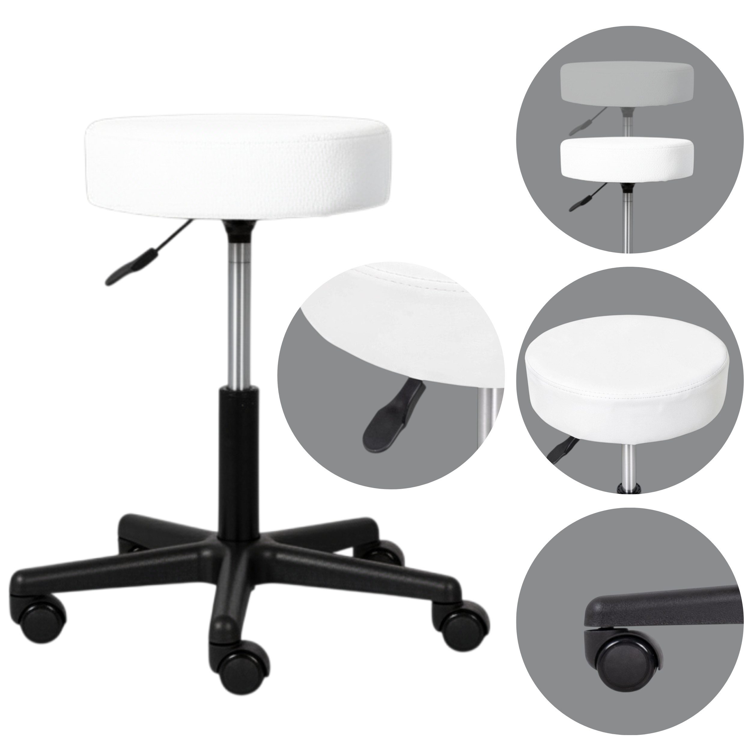Habys Massageliege Timo Rollhocker Arbeitshocker Drehhocker Kosmetikhocker