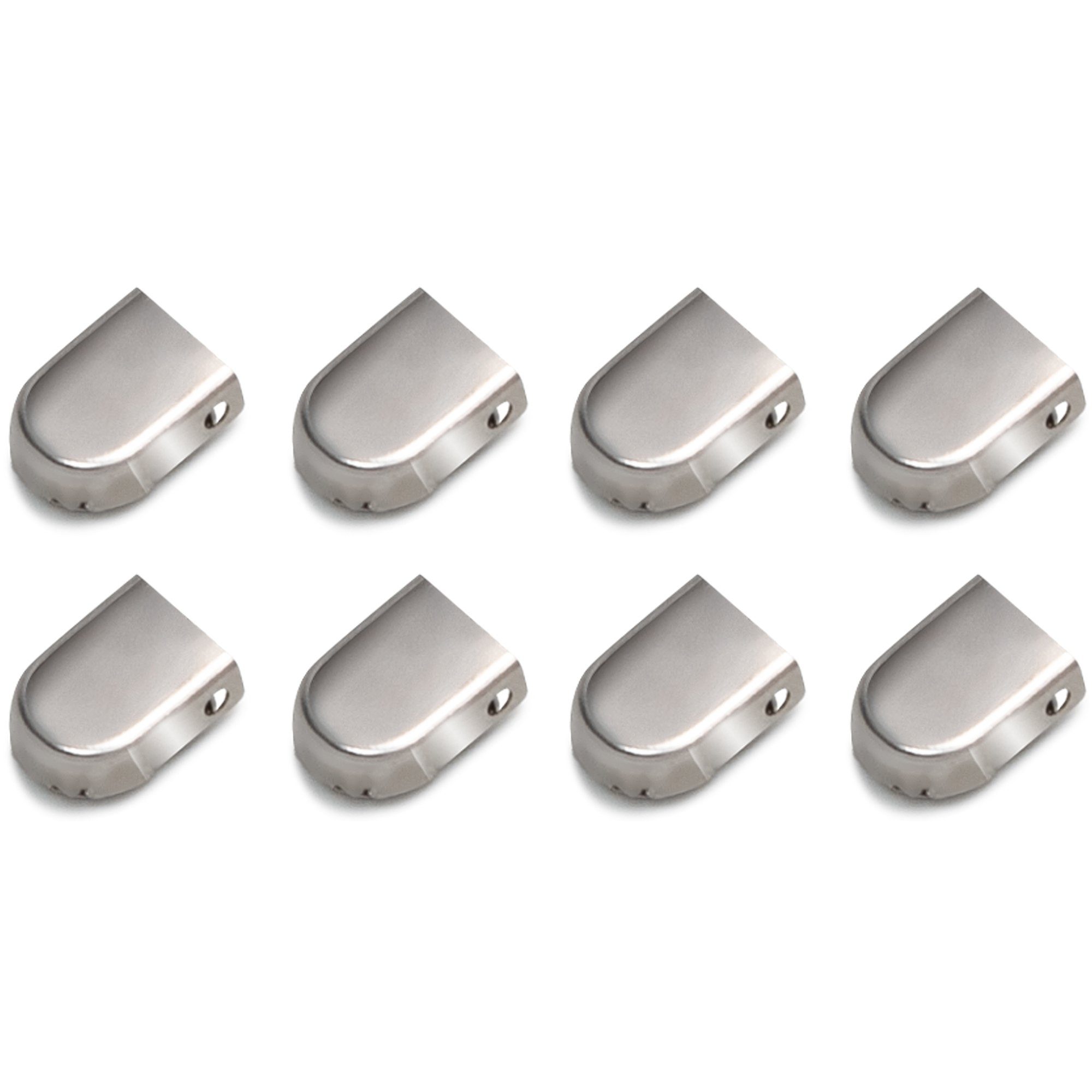 ELANOX Schnürsenkel 4 Enden Stück (Clips) silber Clips, mit 8 8 inkl. - St. Schnürsenkel elastische für Schuhe in silber 2 Paar Endstücke