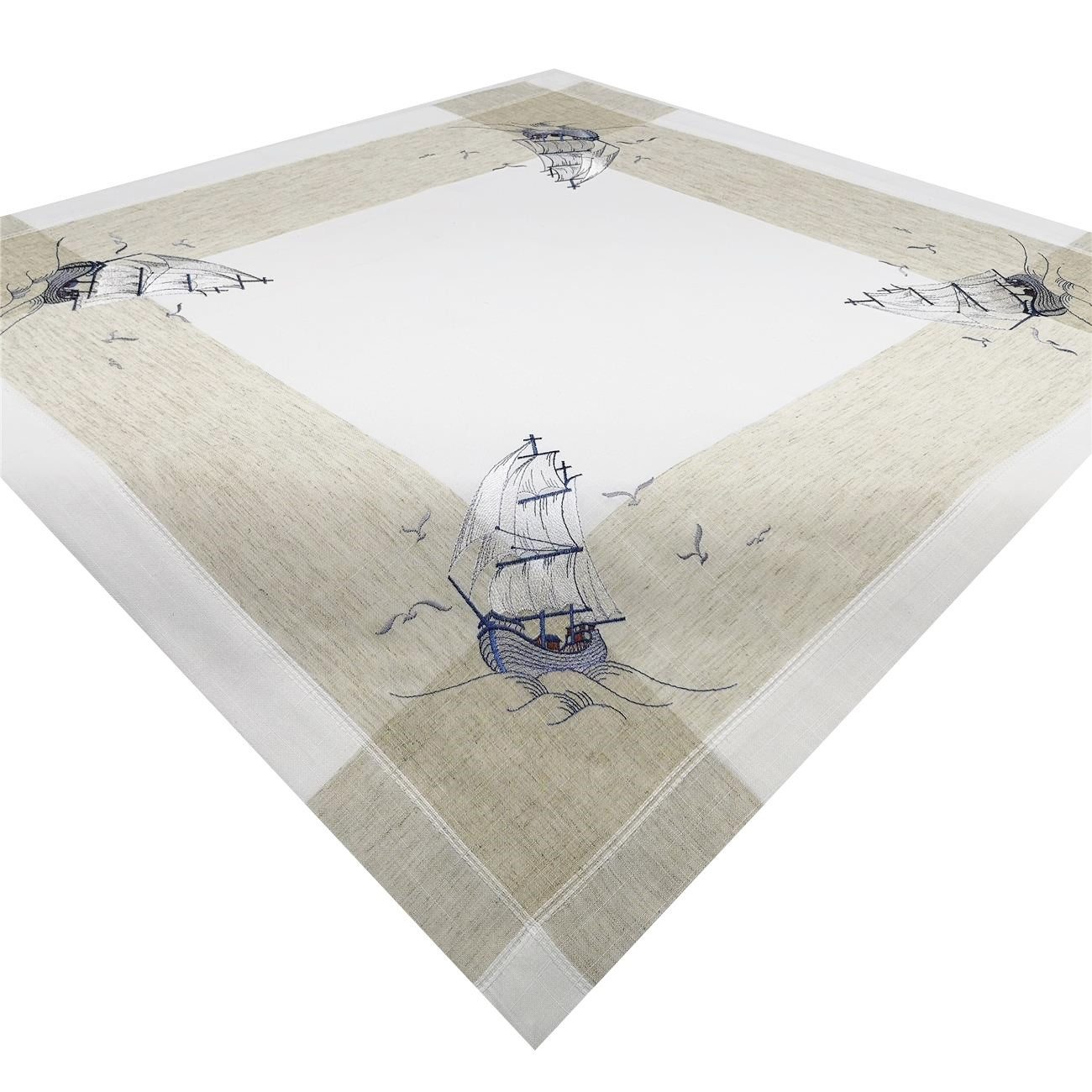 Brilliant Tischdecke Leinenoptik / Mitteldecke / Versch. Muster / 85x85cm, Leinenoptik